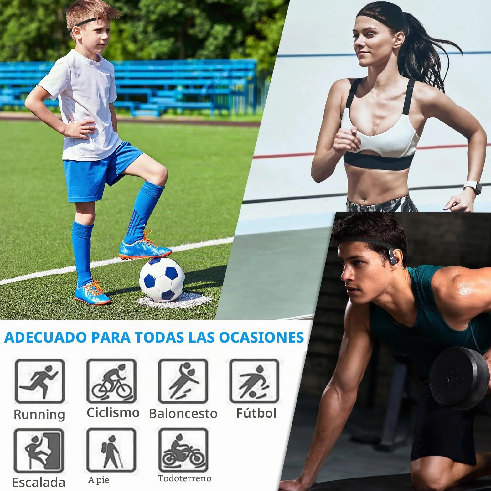 Blooms Cinta Pelo Deporte 6 Piezas Diadema Elastica Antideslizante Deportivas para Yoga Jogging Correr