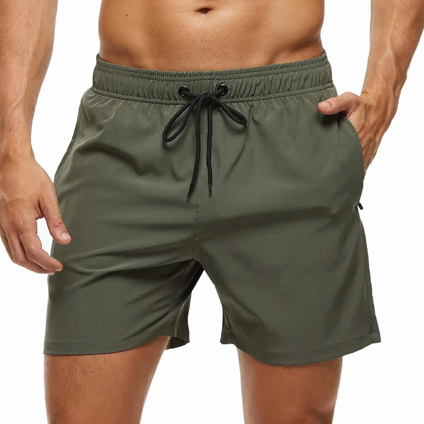 Bañador Hombre 2 en 1 Secado Rápido Forro Malla Cordón Ajuste Playa Impermeable Piscina Verano