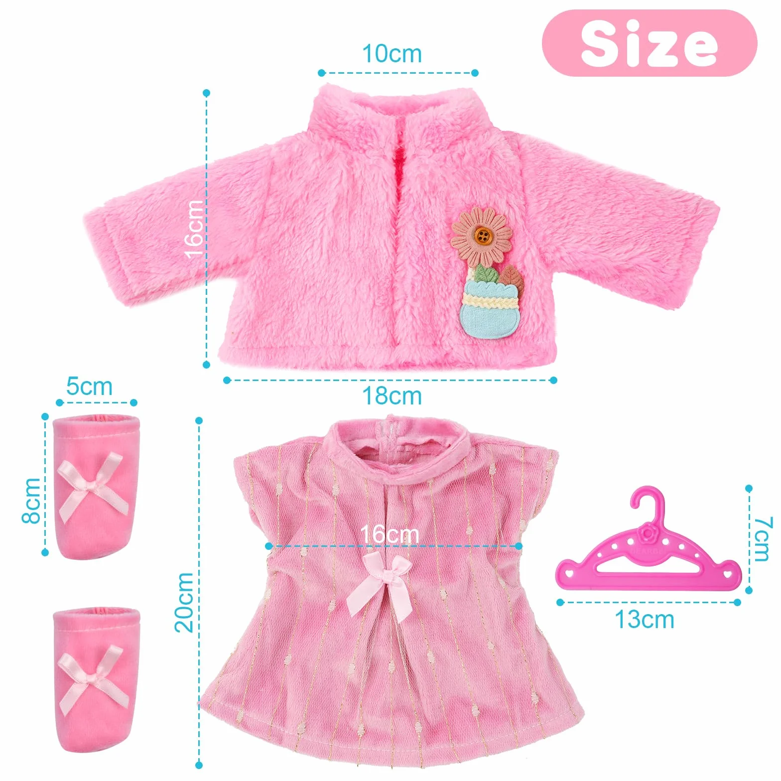 Aolso Ropa para Muñecas Bebé，Ropa para Muñecos Bebé de 35cm-45cm，Conjunto de Ropa de Muñeca,Juego de Disfraz de Muñeca para Niños y Niñas,Accesorios para Muñeca(no muñecas)-Cordero