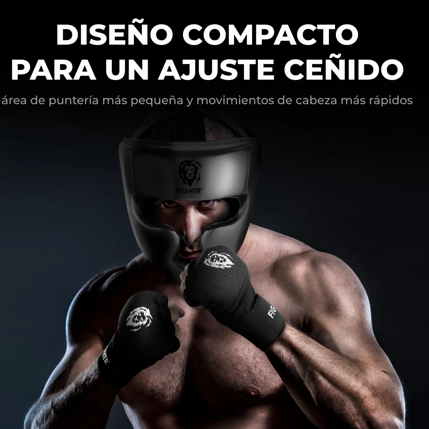 FIGHTR® Casco de Boxeo para Sparring Ajustable para Boxeo MMA Muay Thai Kickboxing