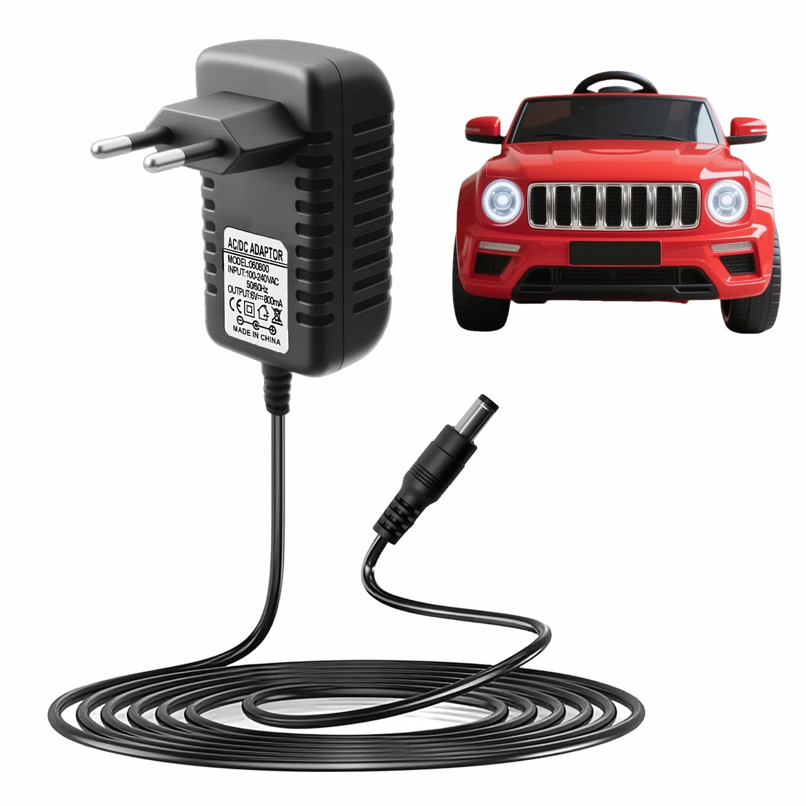 Cargador 6V para niños conducción eléctrica 800 mA alimentación Universal Motocicleta Coche Eléctrico para SUV ATV conducción eléctrica Juguetes Electric Ride-On Accesorios Conector 5,5 mm * 2,1 mm