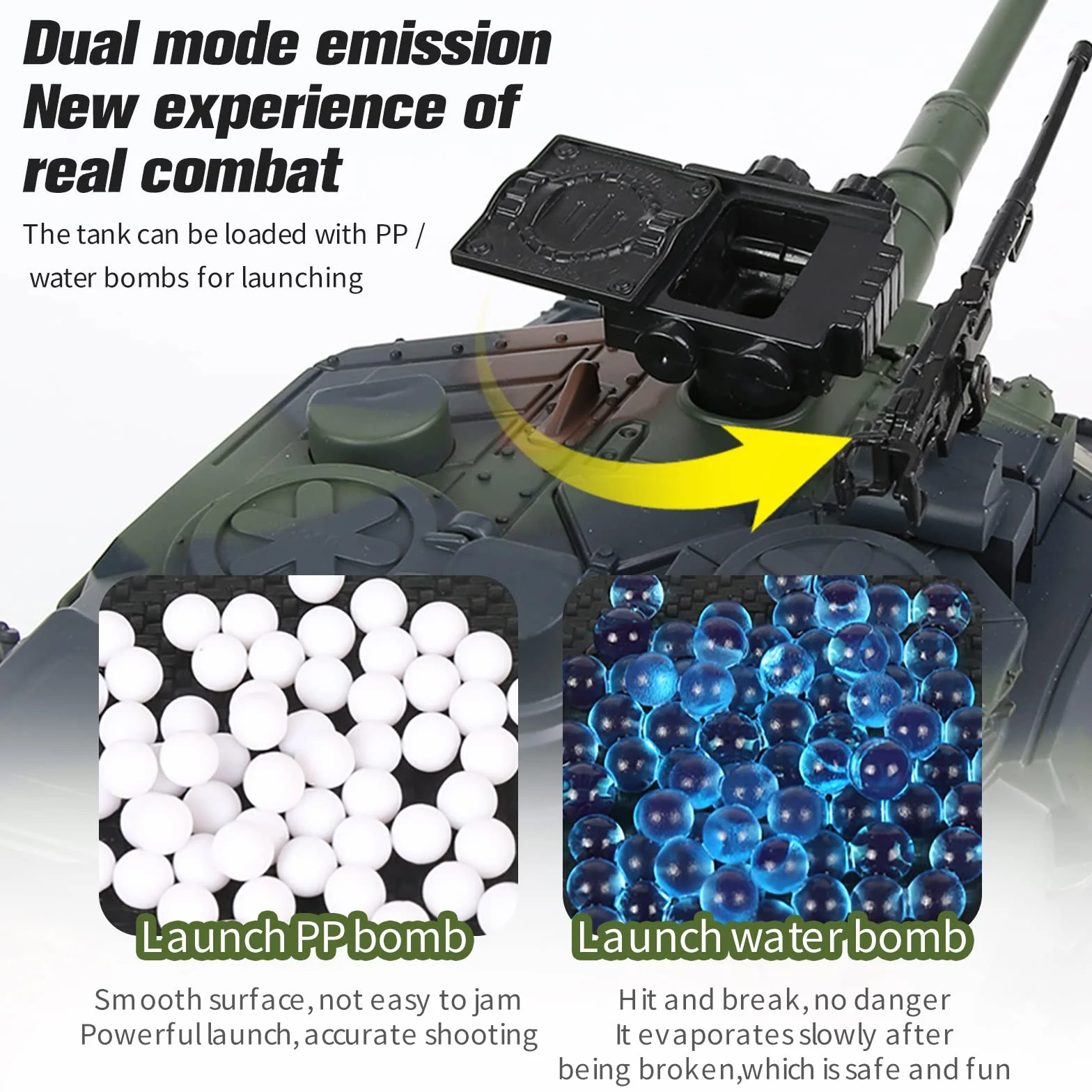 s-idee® Tanque RC S822 German Leopard Militar camuflaje verde 1:18 2.4 GHz Battle Tank con función de disparo