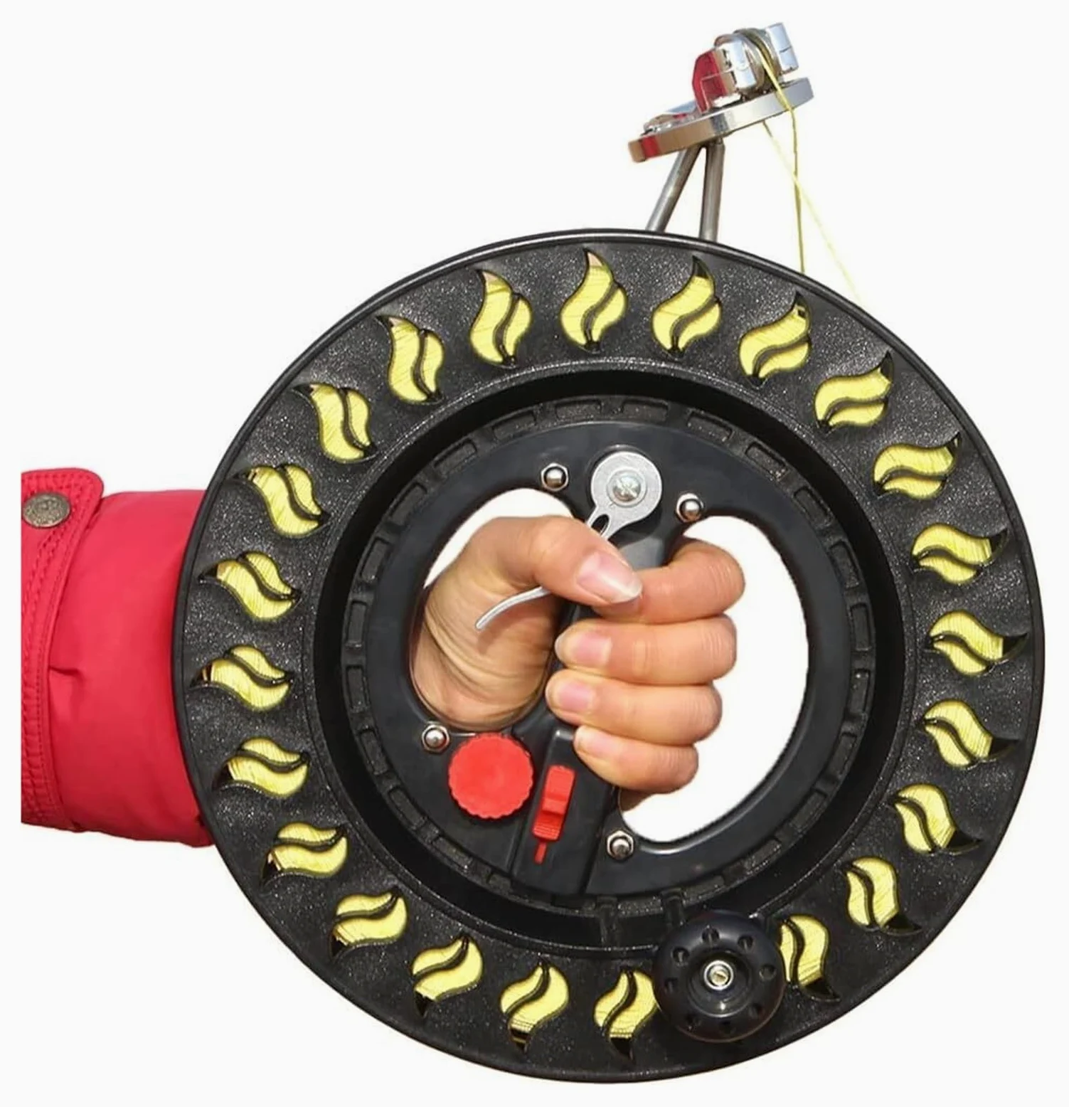 Ruleta de Kite, Enrollador, Freno antirretroceso, rodamiento Grande, Rueda de Cometa con línea, bloqueable, Kit for Volar Cometas al Aire Libre, for niños y Adultos