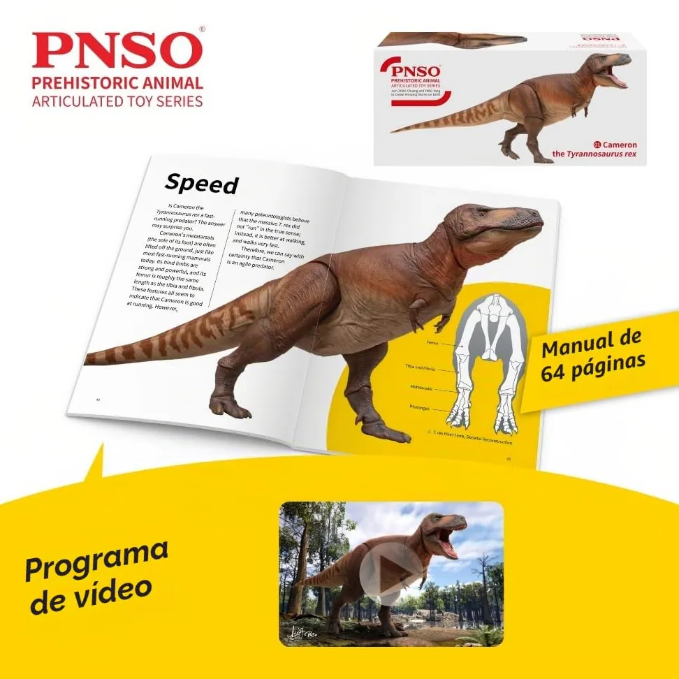 Serie de juguetes articulados de animales prehistóricos PNSO: 01 Figura de Cameron el Tyrannosaurus Rex