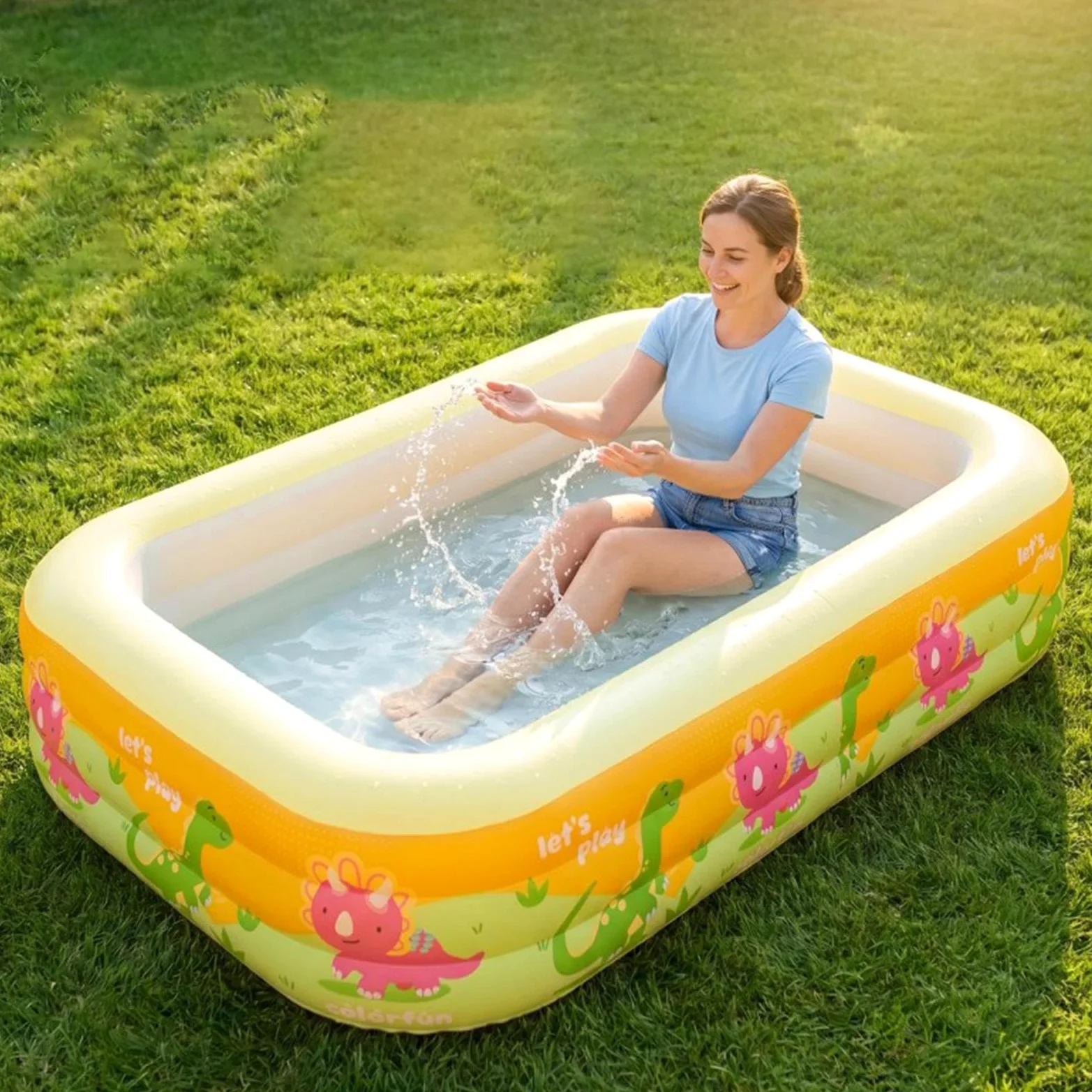 Piscina Infantil Hinchable Bañera Pvc Antideslizante | Piscina Hinchable Rectangular para Adultos Niñas Niños Interior Exterior Jardín Patio Piscina Playa Verano