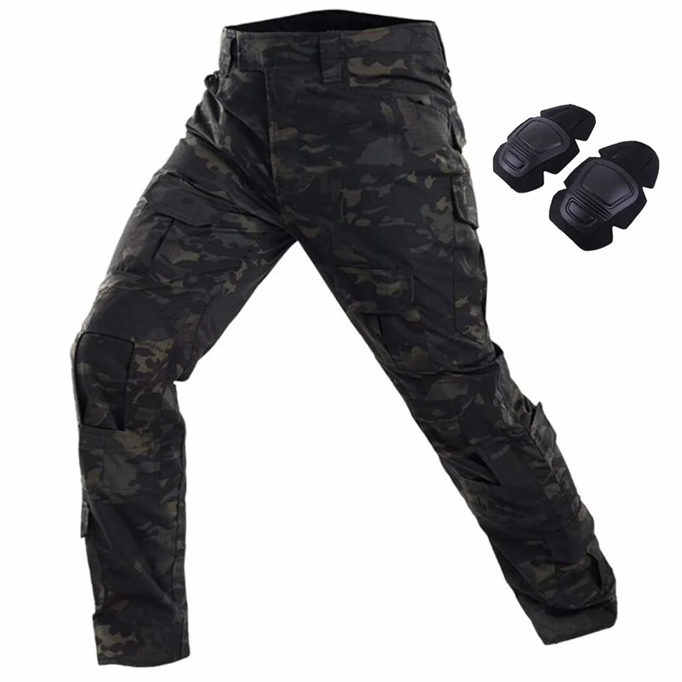 Pantalones Tácticos Profesionales para Paintball y Airsoft con Rodilleras Extraíbles
