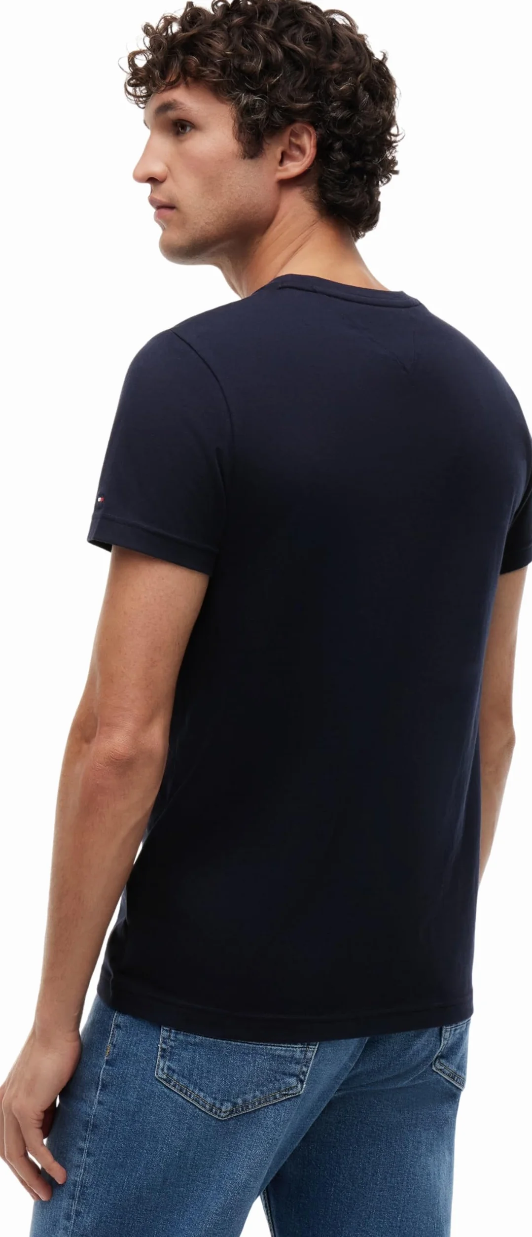 Tommy Hilfiger Camiseta de Manga Corta para Hombre Core Tommy Logo Cuello Redondo