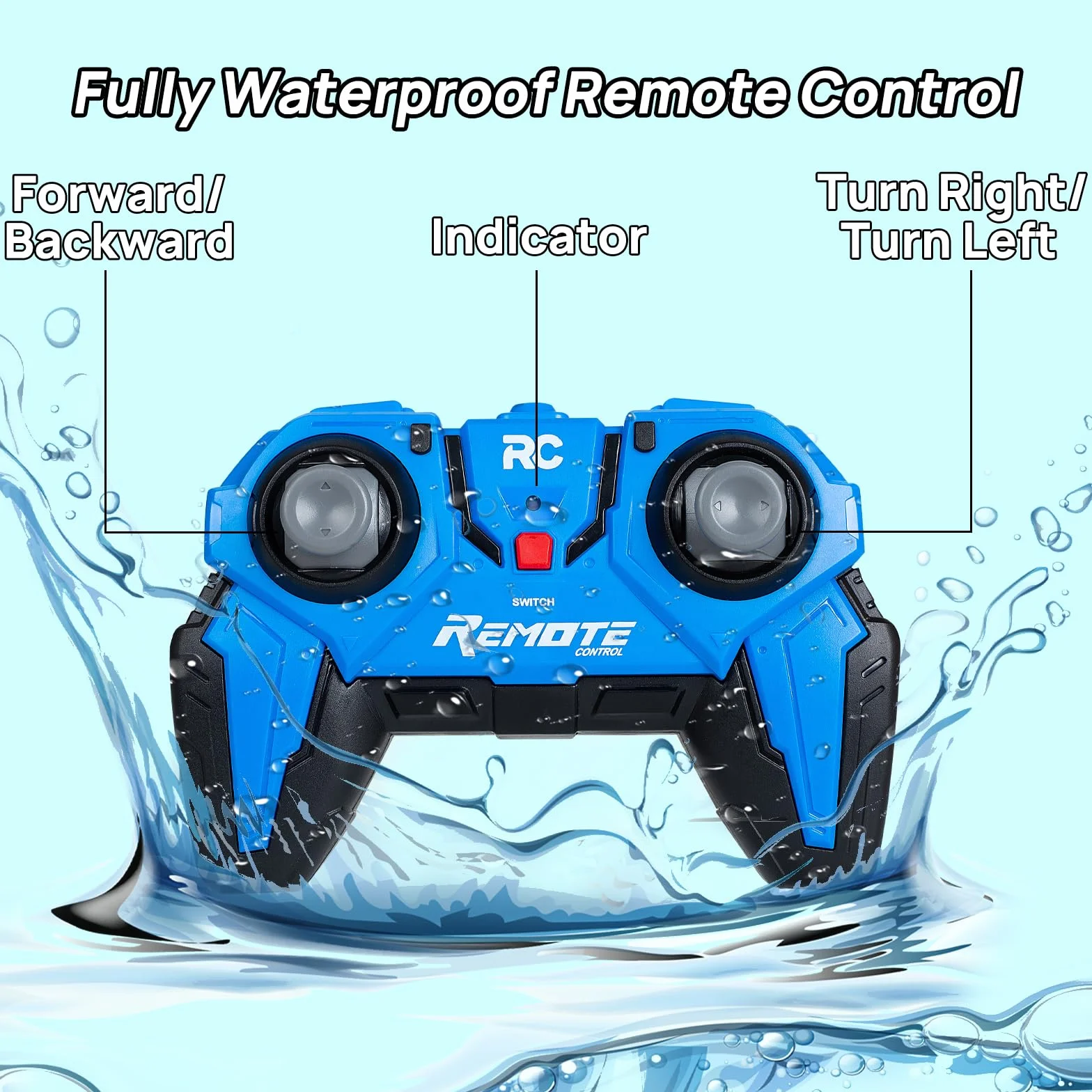Coche Teledirigido, Anfibio Coches RC 1:16, Monster Truck teledirigidos Impermeable, Vehículo Acrobacias RC Car con Rotación de 360° y luz LED para Adultos niños