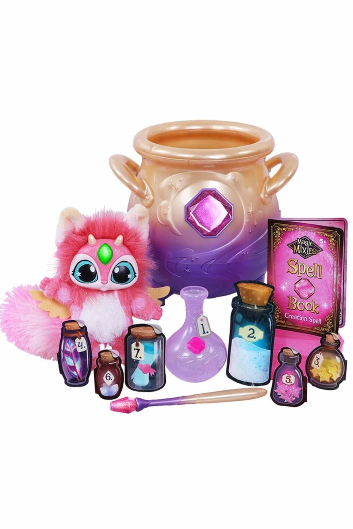 Magic Mixies Peluche Color Rosa, Juguete Interactivo de Magia, con caldero de pócimas, Luces y Sonidos, Efecto de Niebla, muñeco Divertido y Varita mágica, (MGX00000)