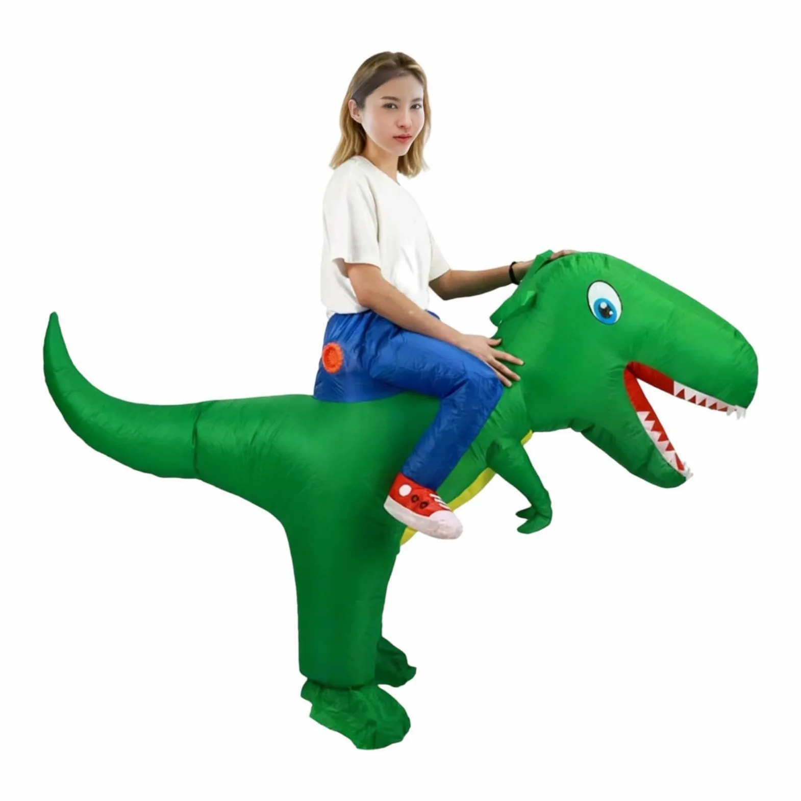 F Fityle Disfraz inflable dinosaurio cuerpo completo, disfraz fiesta elegante, cosplay para actuación en