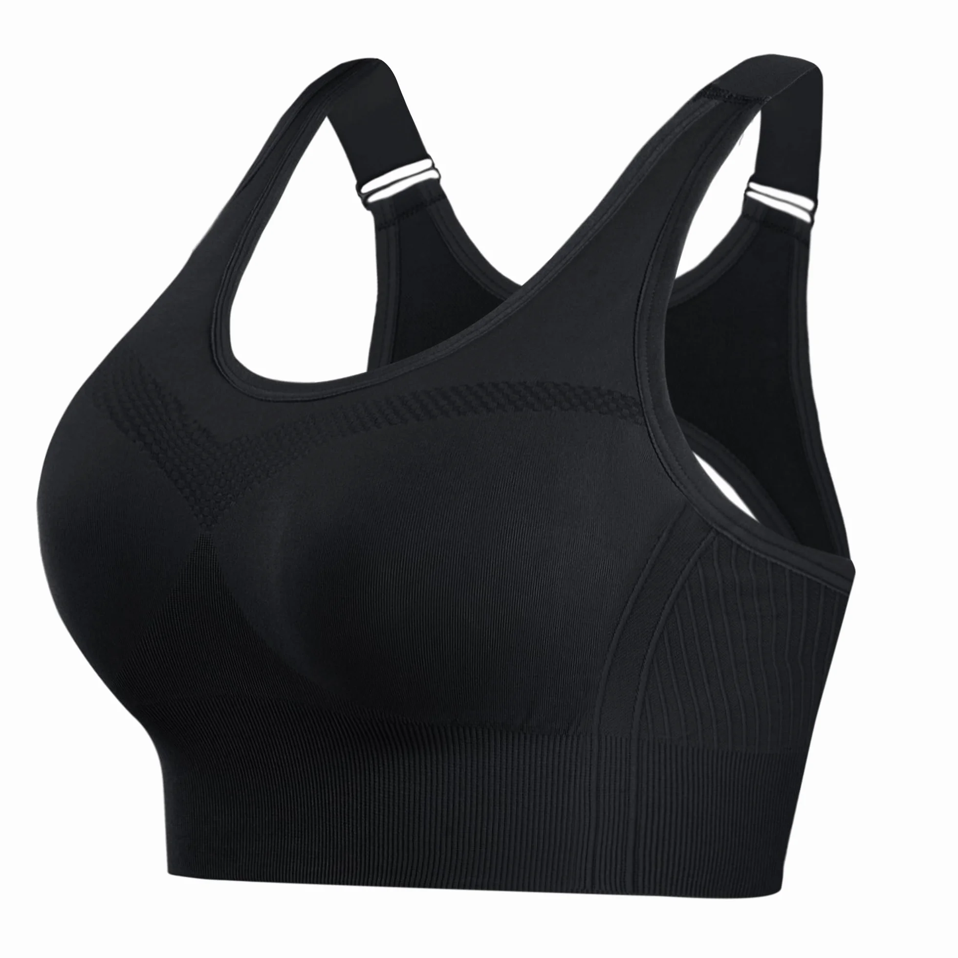 Sujetador Deportivo Mujer Alto Impacto Push Up Sin Costuras Espalda Ajustable Bra Deportivo Alta Sujeción Fitness Yoga Running S-XXL