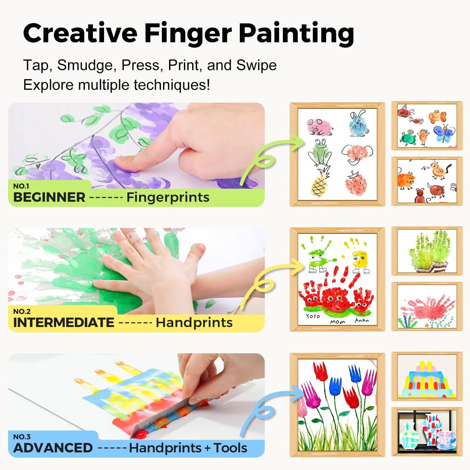 12 Color Pintura de Dedos para Niños, 12 ml Pintura de Dedo, Pinturas Dedo Bebe no Toxica, Pinturas de Dedos para Niño, para Niños Escuela Jardín Aprendizaje Temprano, Navidad