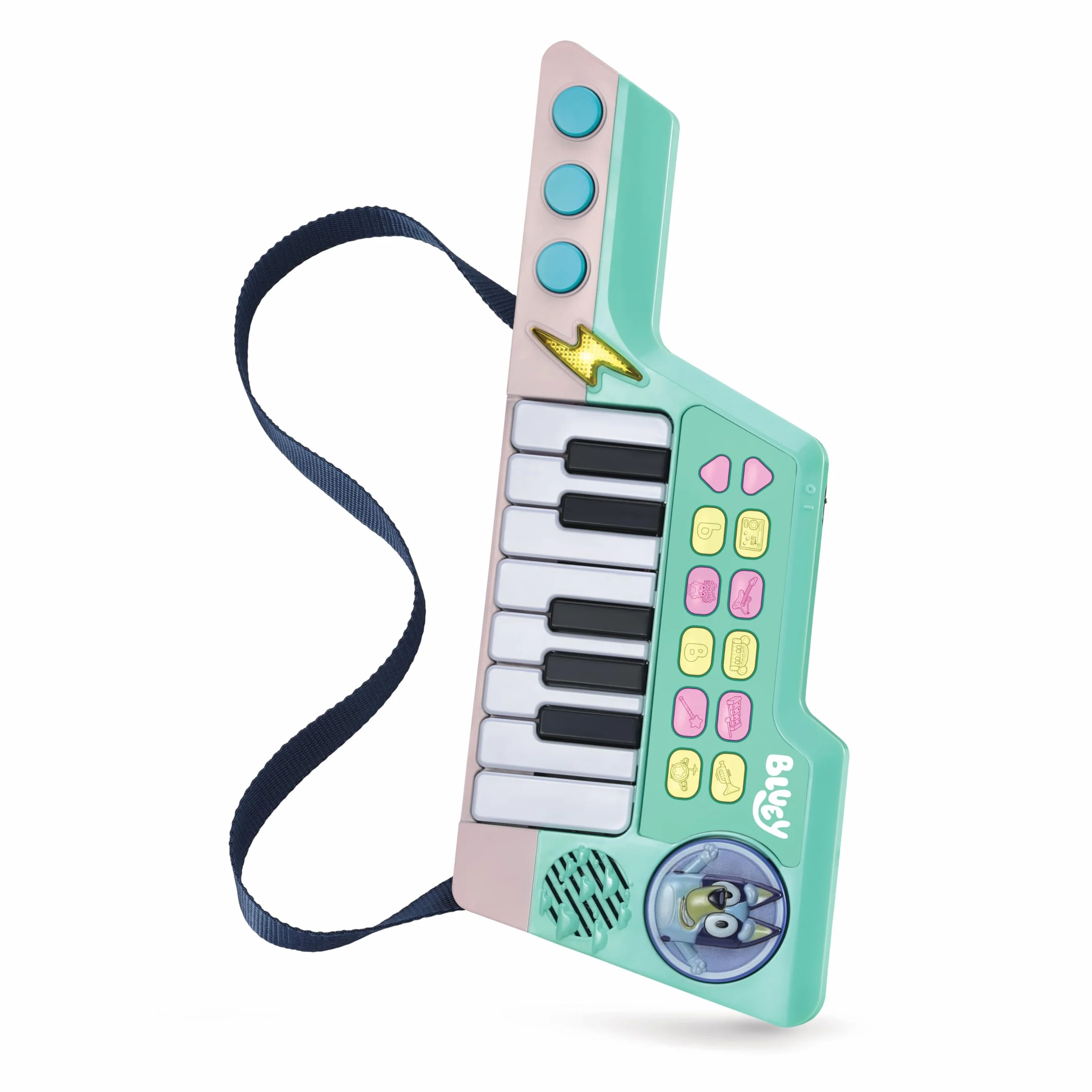 VTech - Teclado-Guitarra de Bluey, Piano y Guitarra interactiva 2 en 1, Elige Entre 10 Instrumentos y Sonidos, CREA Tus propias melodías, Regalo niños +3 años, Versión ESP