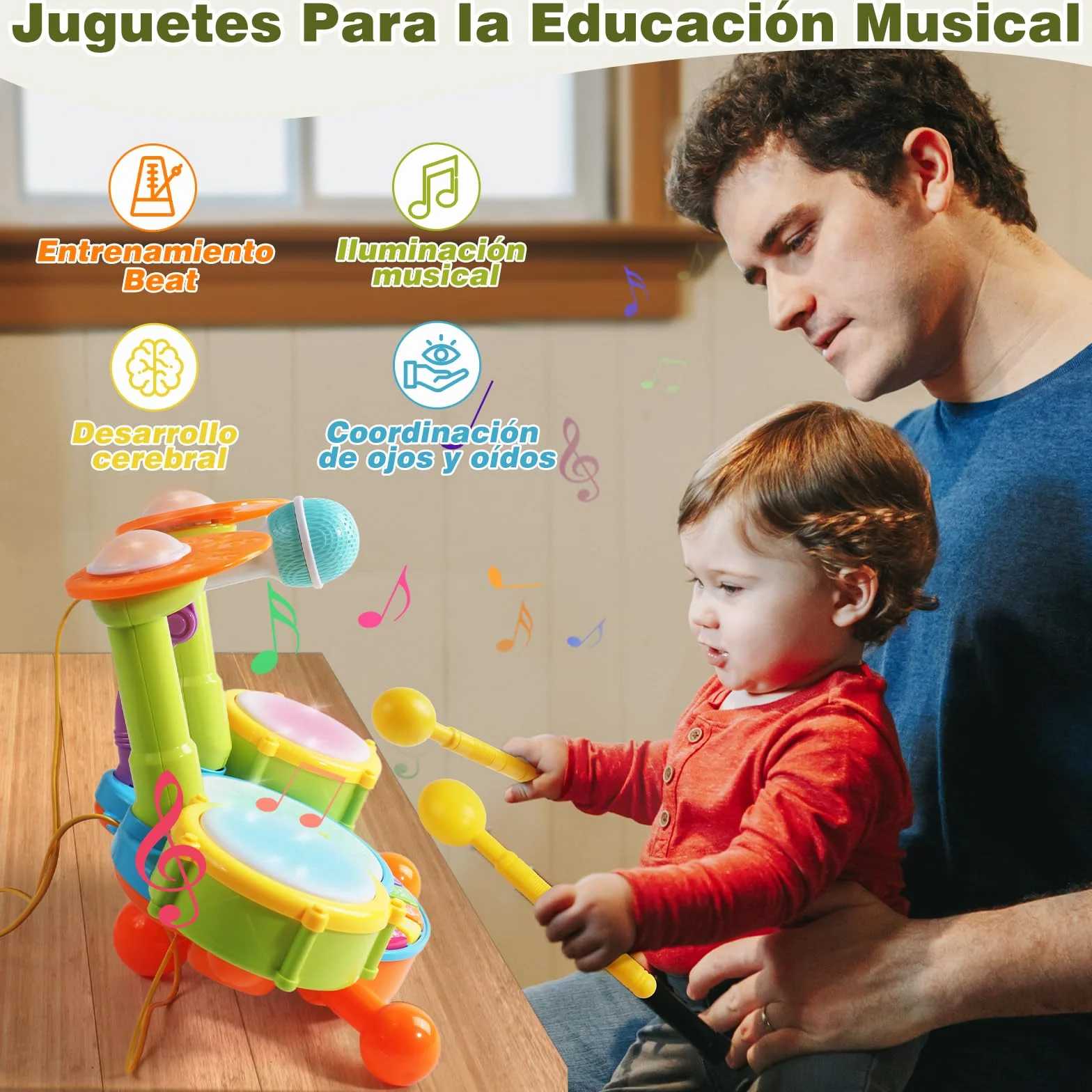 Juguetes Niños 1 Año - Bateria Ideas Regalo Niño 1 2 Año Tambor Infantil Instrumentos Musicales Juguetes Bebe 1 2 Años Ideas Regalo 1 Año Niños Niñas