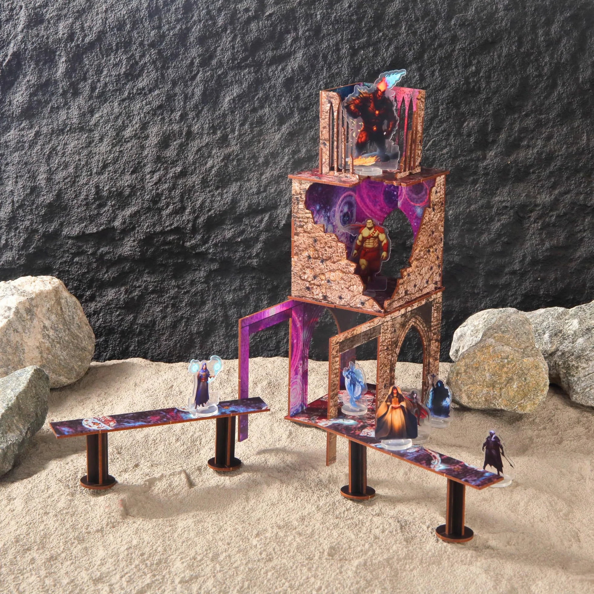 Epic-Juego de Terreno Desmontable de construcción en ruinas y Puentes para WH40K D&D Pathfinder de 28 mm, Accesorios modulares de Juego de Guerra TTRPG en Miniatura para batallas de Mesa Que mejoran