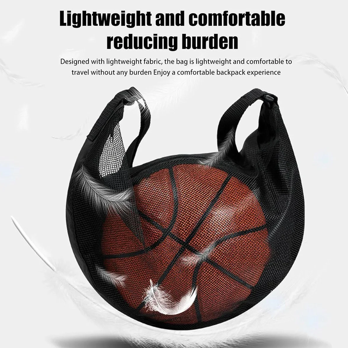Bolsa de Red para Balones, Mochila de Entrenamiento para Baloncesto Fútbol Tenis, Negro