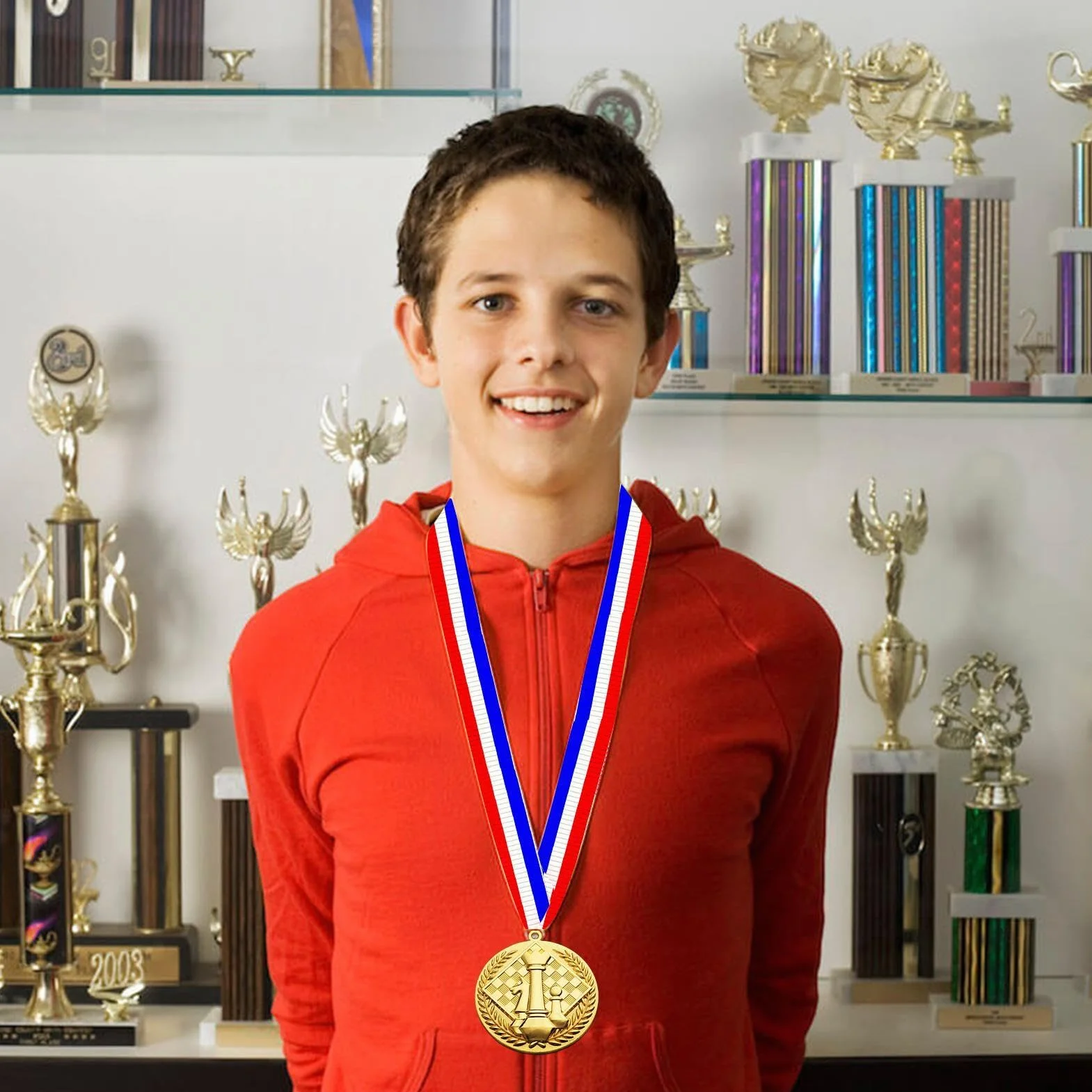 Medallas de ajedrez en relieve de oro para niños premios trofeo regalo