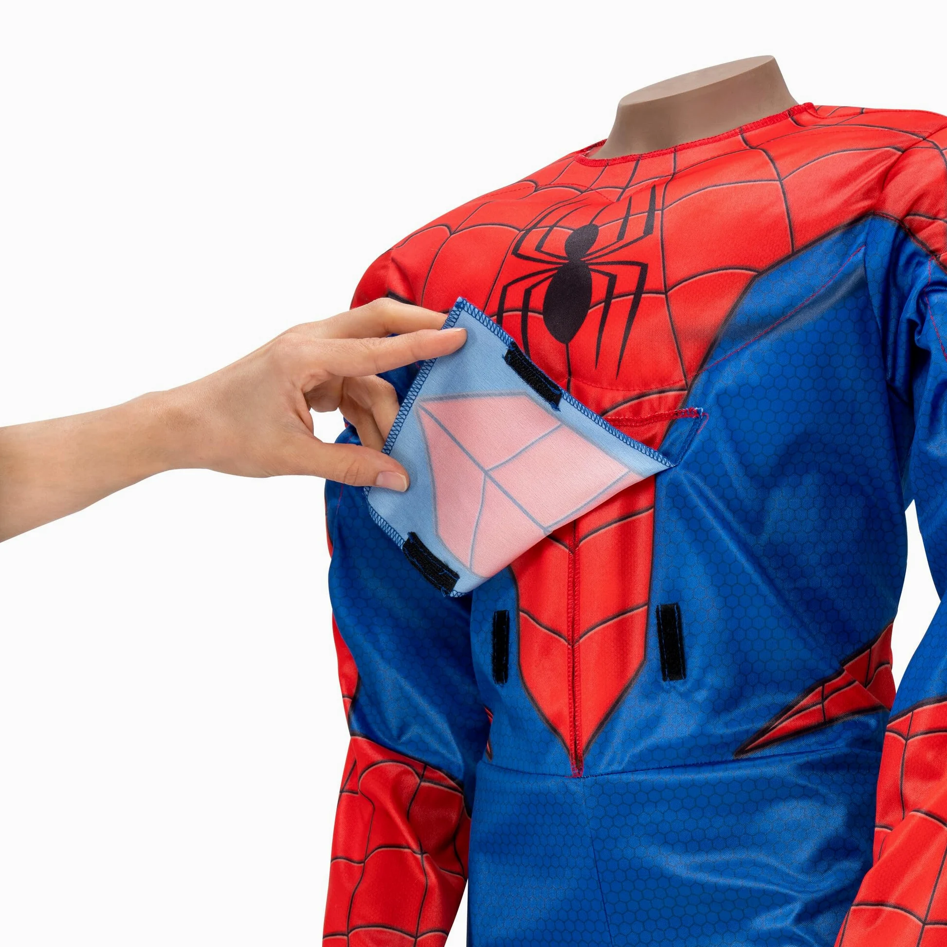 Marvel Spider-Man - Disfraz adaptativo oficial juvenil – Disfraces con características adaptativas (la cubierta de rueda se vende por separado)