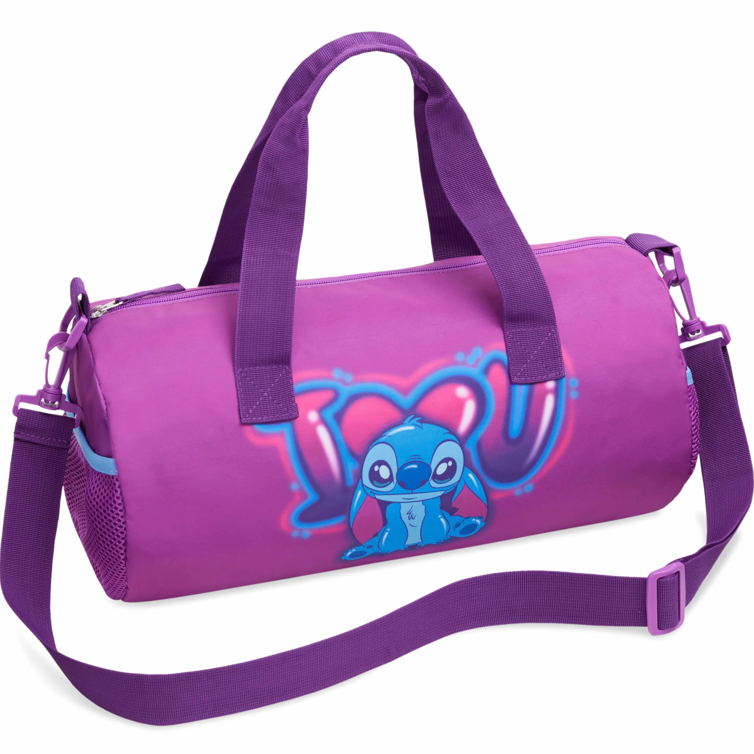 Disney Stitch Bolsa Deporte Niño Niña 39.5×19.5cm Correa Ajustable Viaje Colegio Regalo Púrpura