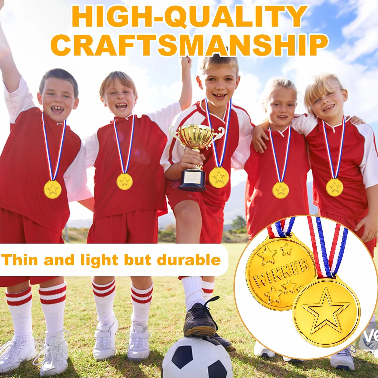 Medallas Niños Oro Plata Bronce con Cintas, 30 Piezas Plástico Dorado para Cumpleaños Fiesta Deporte