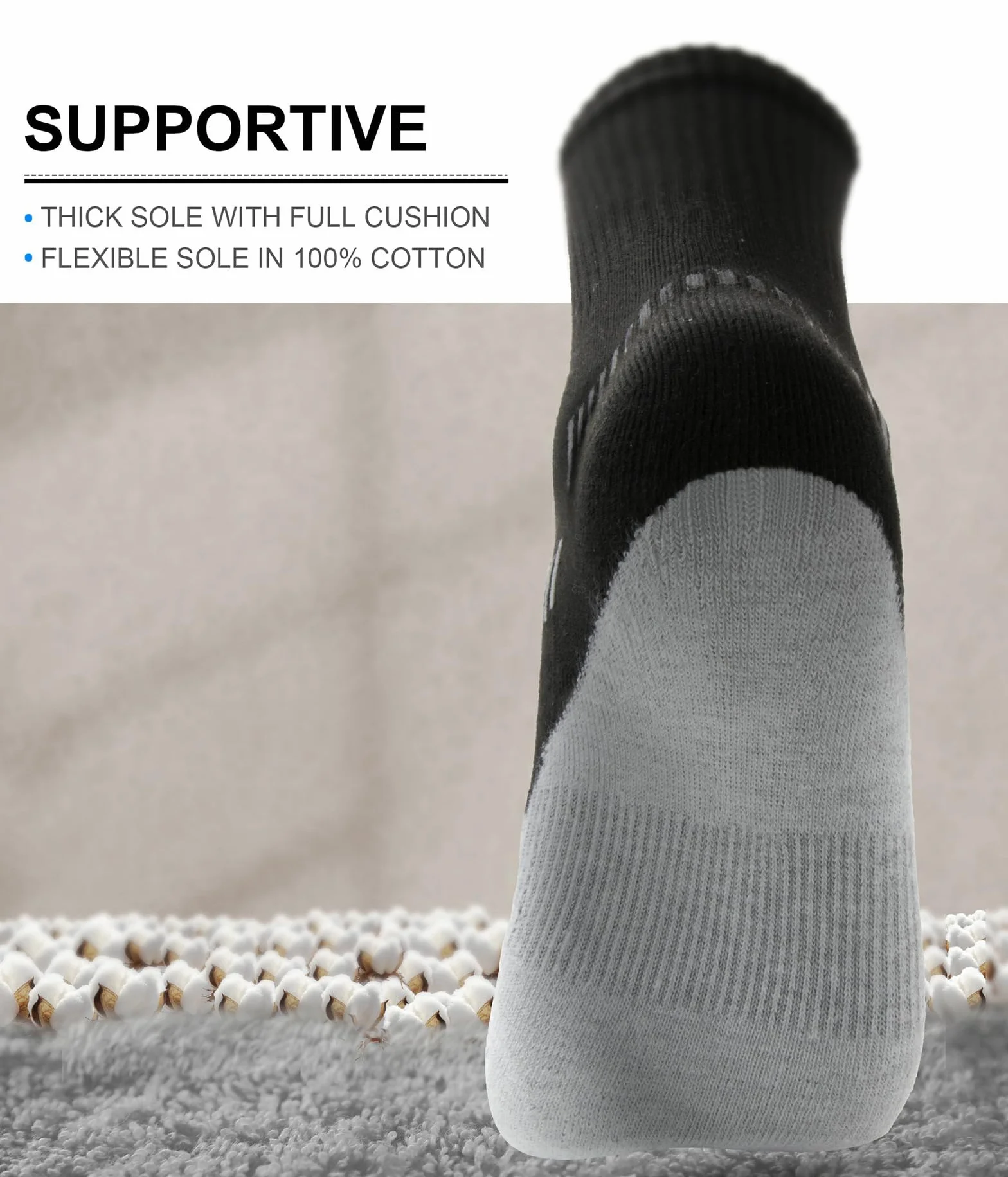 BULLIANT Calcetines Hombre 6 Pares Antiampollas Deporte Compresivos Senderismo Transpirable Suela Acolchada