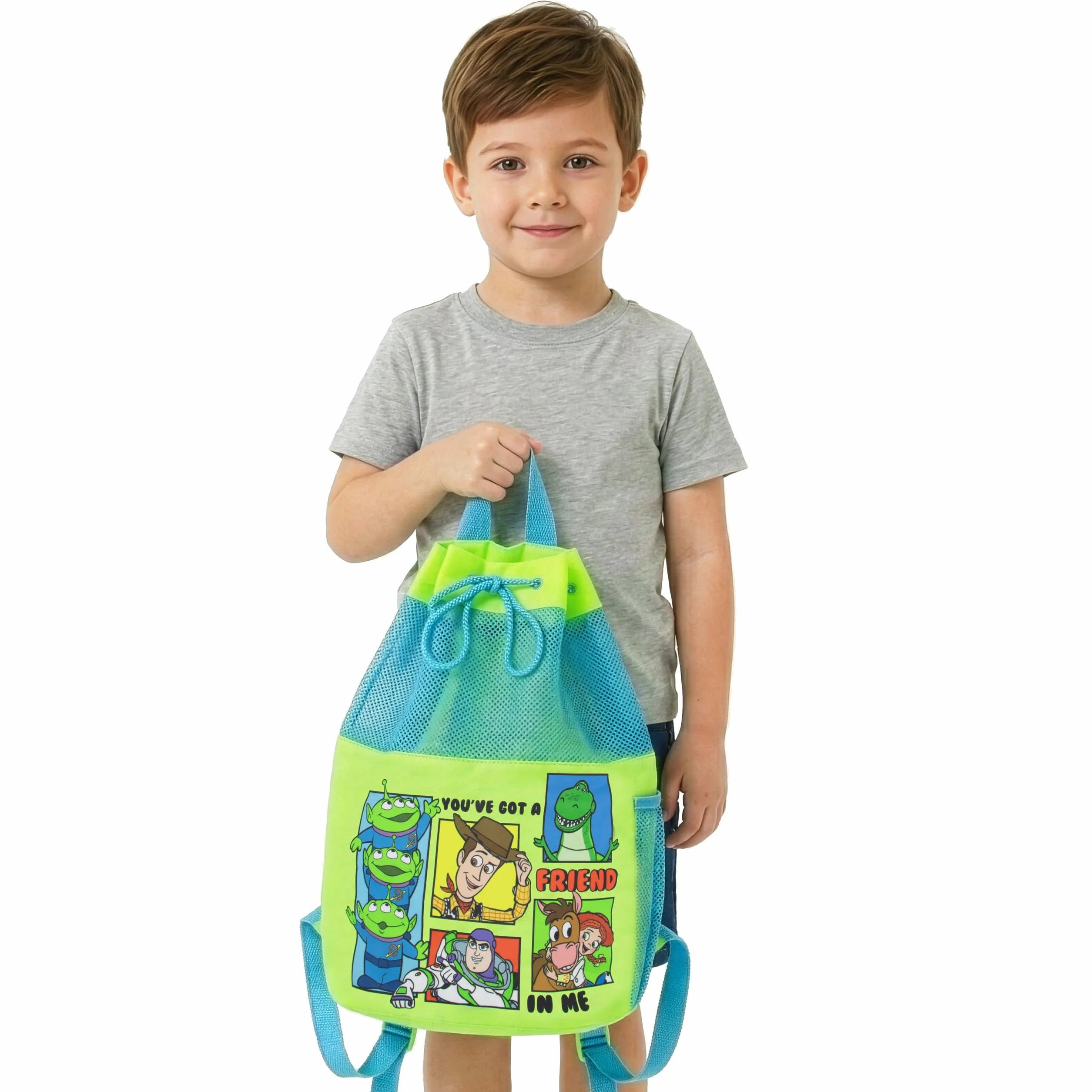 Disney Toy Story Mochila de natación para niños con cordón, bolsa para piscina o playa