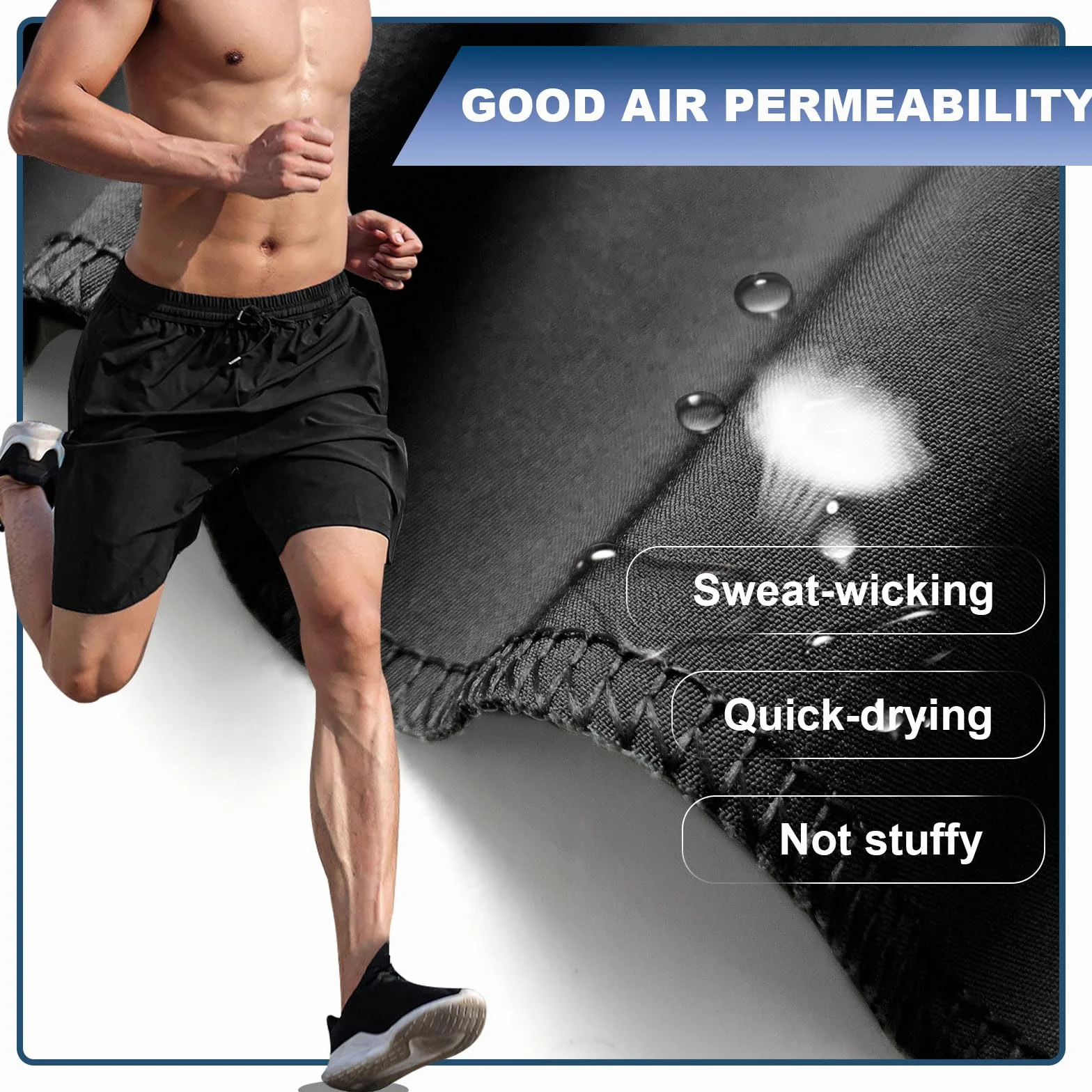 AOMIG Pantalones Cortos Deportivos de Secado Rápido para Hombre, Ligeros y Transpirables para Entrenamiento, Correr, Gimnasio