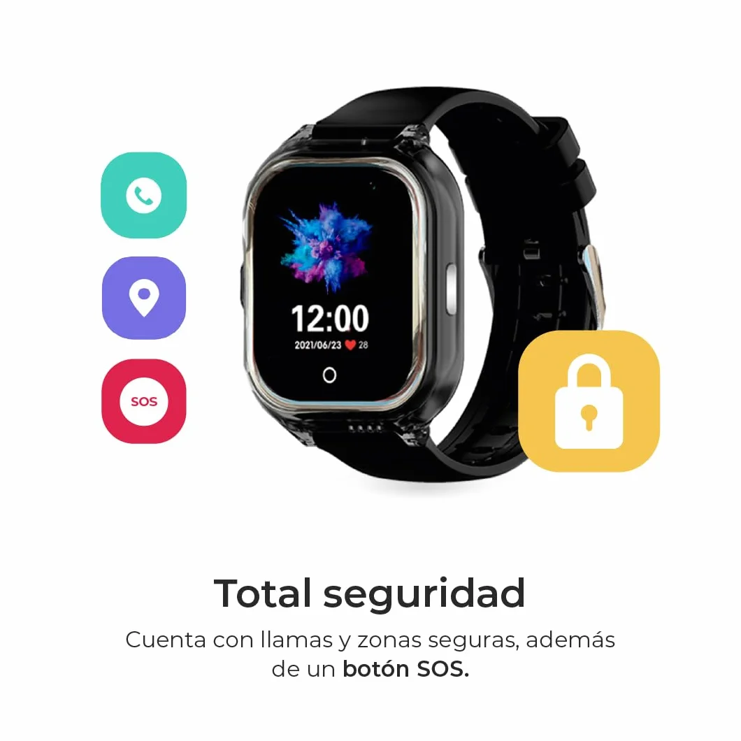 Reloj Inteligente Niño con Localizador GPS, Juegos, Cámara, Llamadas, SOS, SIM Incluida Azul