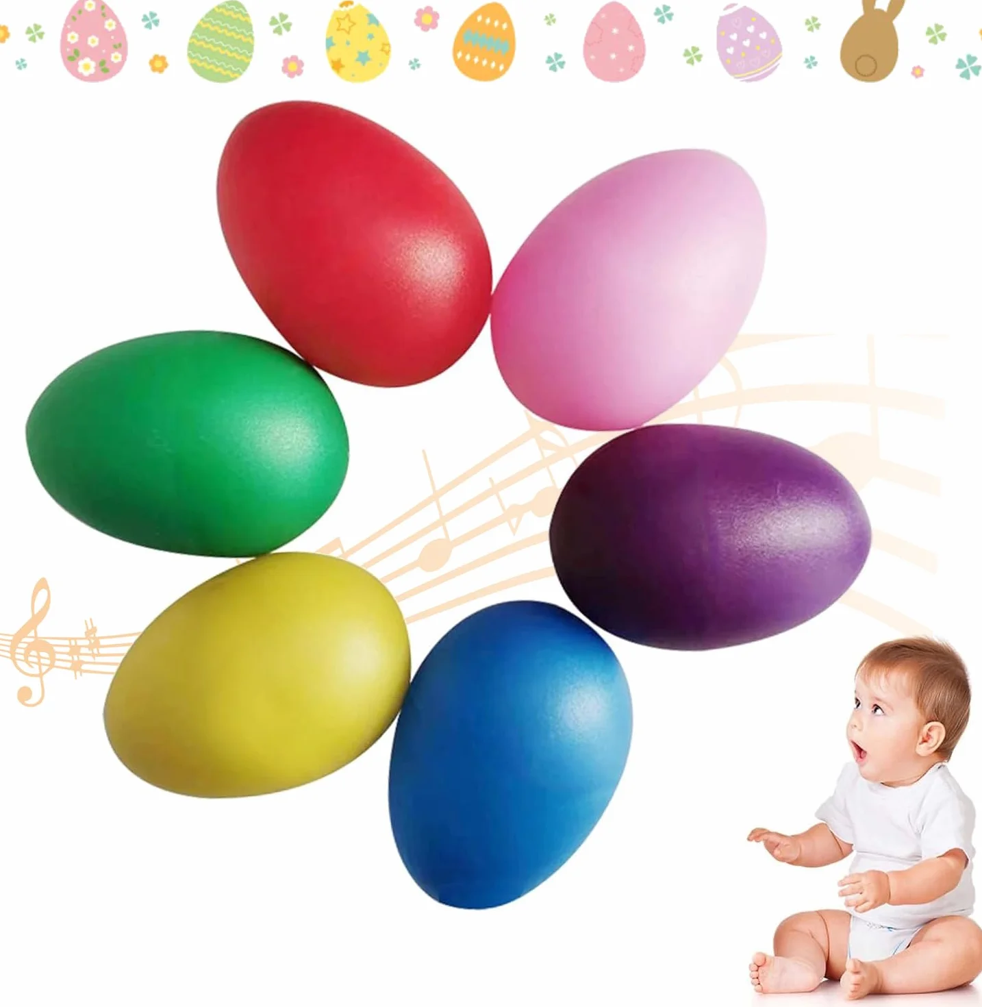 Shaker de Huevo,Maracas de Huevo,Maracas en Forma De Huevos,Huevos Musicales para Fiesta Infantil Cesta de Pascua Caza de Pascua,Musikinstrument Egg Shaker