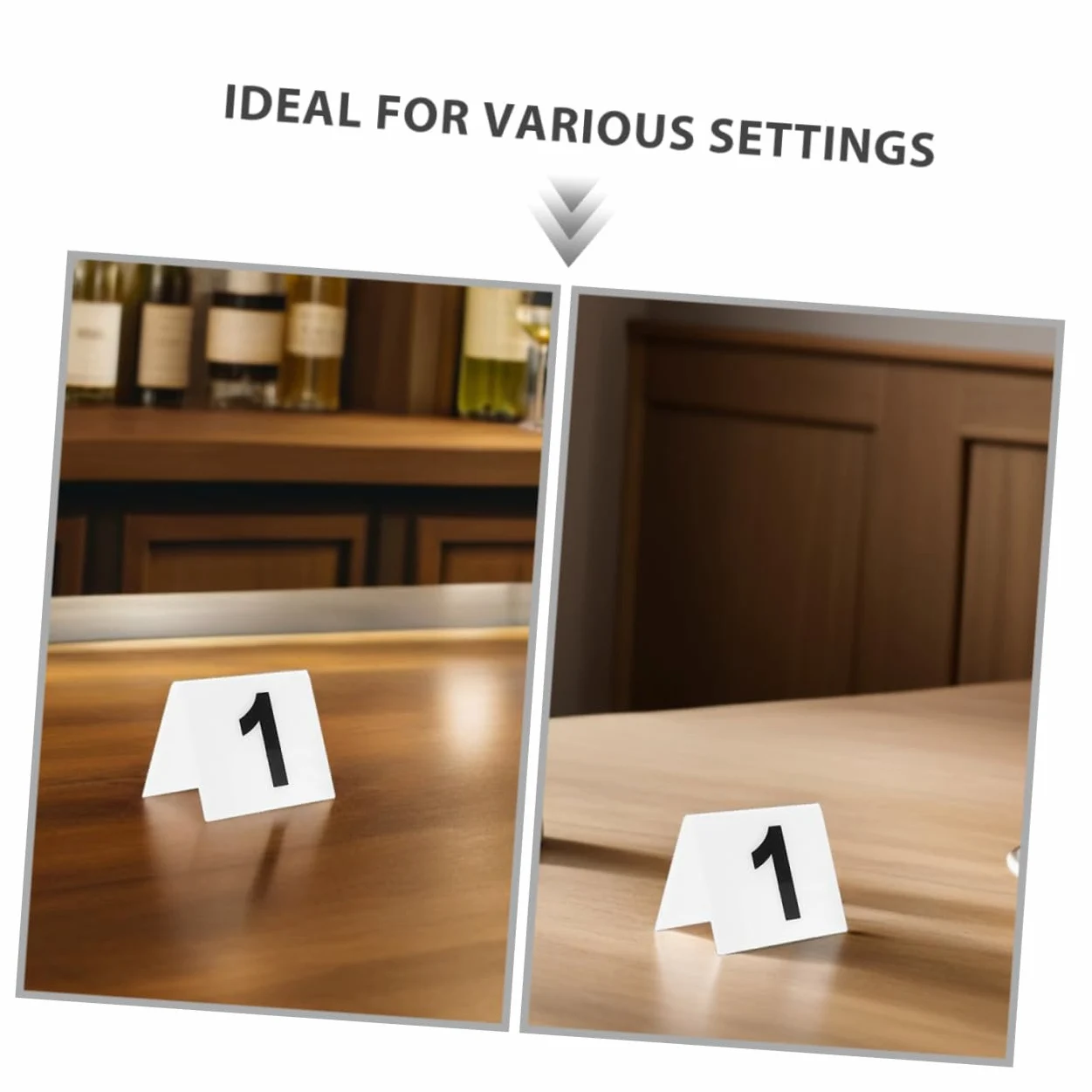 PartyKindom 80piezas Matrícula de Doble Cara de Acrílico para Números de Mesa Marcador de Evidencia Reutilizable Letrero Numerado para Restaurantes Bodas Fiestas y Escenarios de Detective
