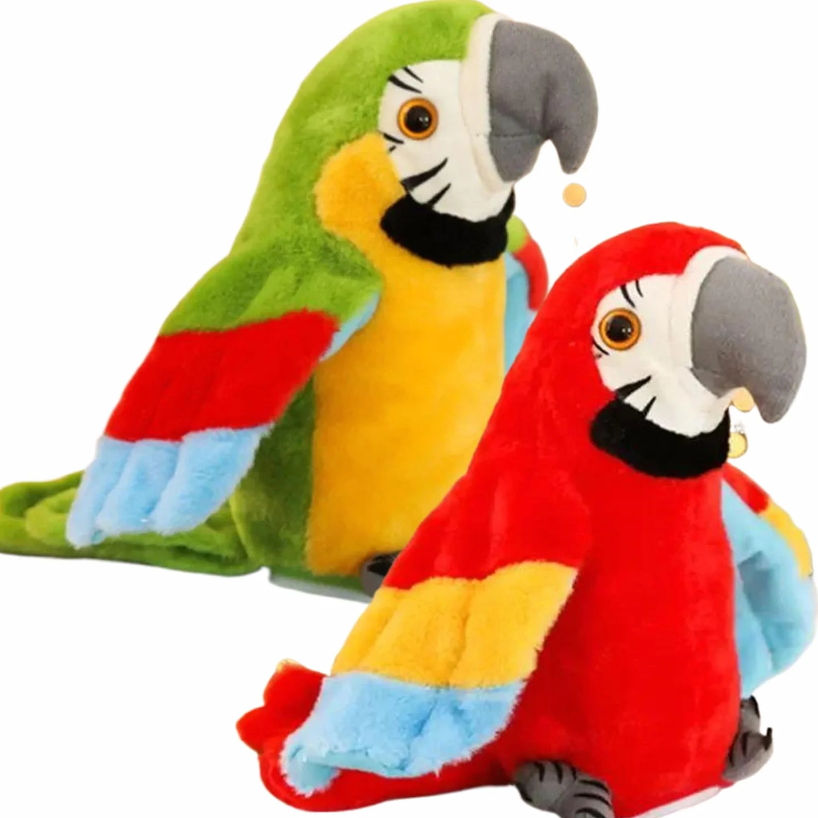 Loro parlante Que Repite lo Que Dices, Peluche electrónico con Forma de pájaro Mueve Las alas, Ideal para niños y niñas, Color Verde.