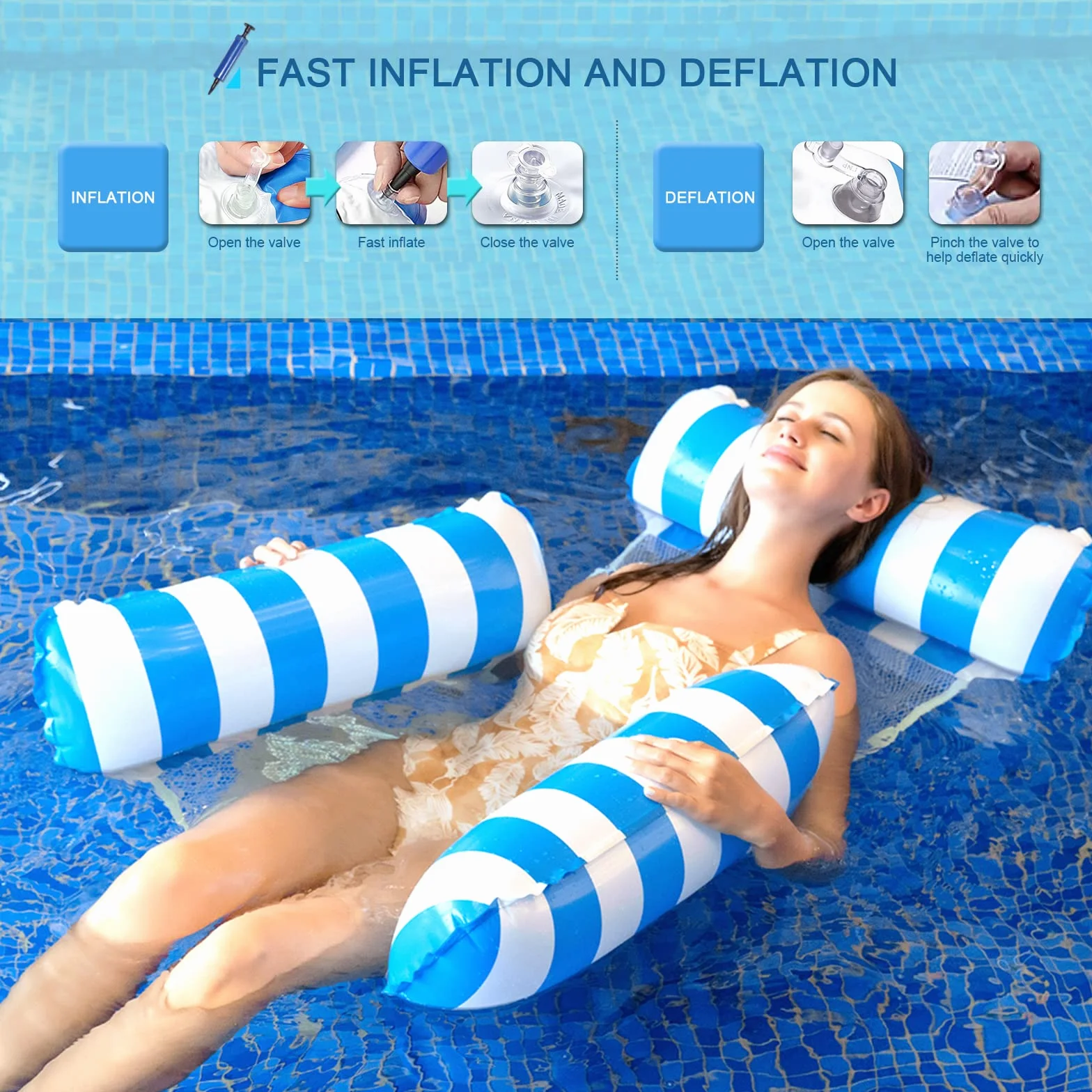 Colchoneta Piscina Adultos Hinchables para Piscina Flotadores Piscina Hamaca De Agua Colchonetas Inflables Piscina Colchoneta Playa Hinchable Hamaca Piscina Flotante Juguetes para Fiestas Océano