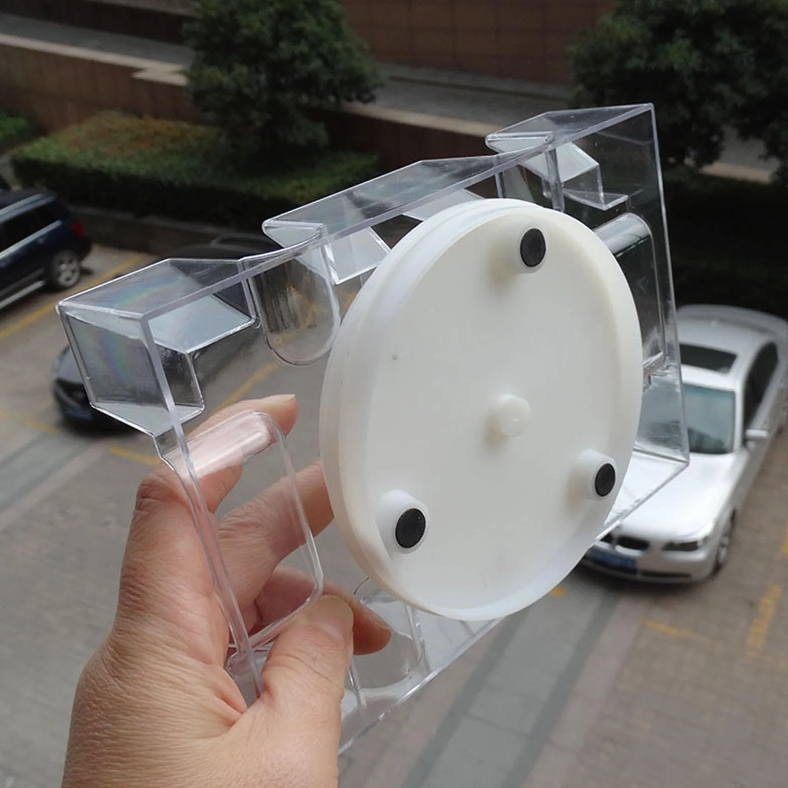 - Tarjetero Giratorio Transparente Doble Puente – Portatarjetas Giratorio, Bandeja de Tarjetas para Jugar, Resistente y práctico para Adultos y mesas de póker