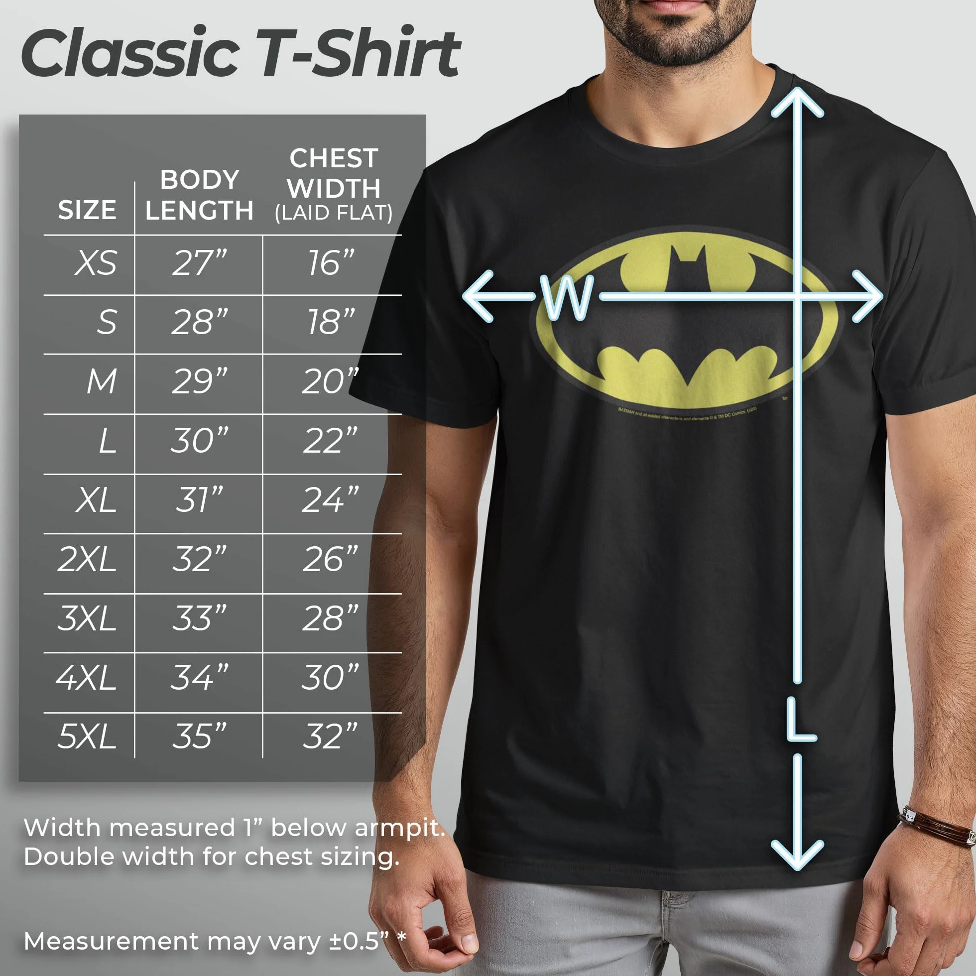 DC Comics Batman Bat Logo Camiseta Hombre