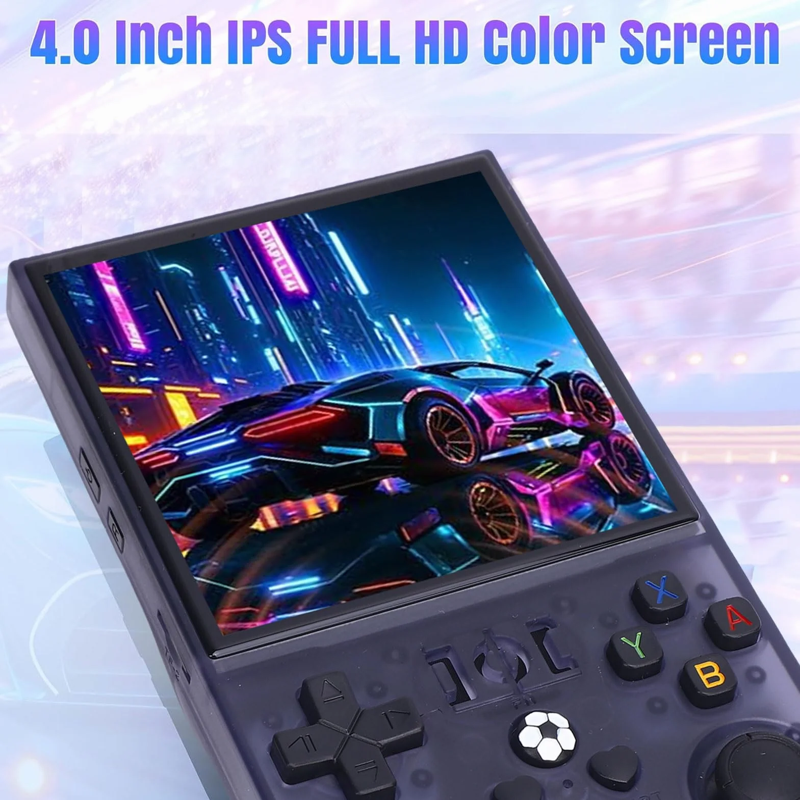 Wakects Consola de Juegos Portátil, Consola de Videojuegos Retro Portátil con Pantalla de 4 Pulgadas 720x720, , Joysticks Dobles, Batería de 4000 MAh para Viajes y Viajeros (128G)