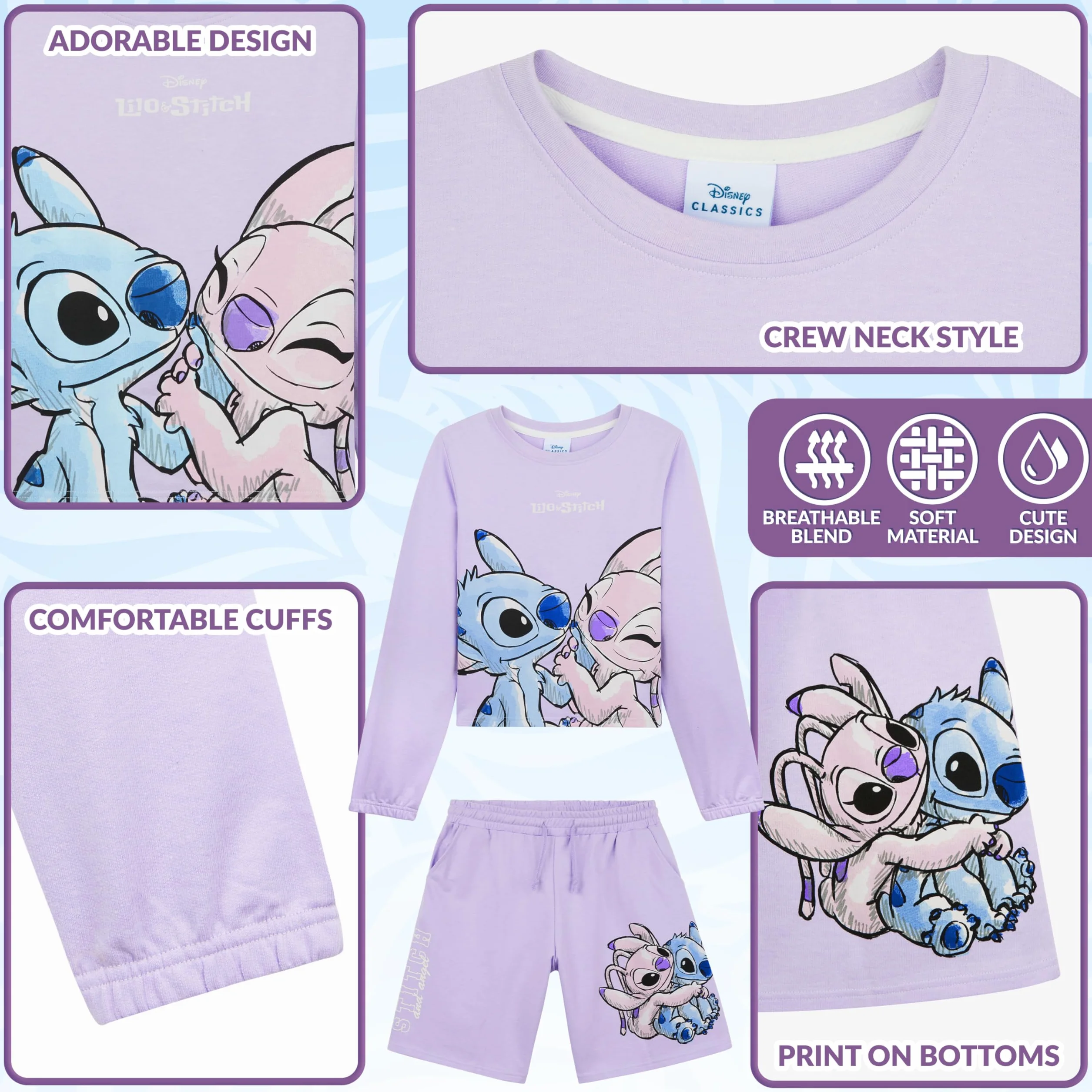Disney Stitch Chandal Niña Conjunto Sudadera y Pantalon 2 Piezas Ropa Deportiva Infantil