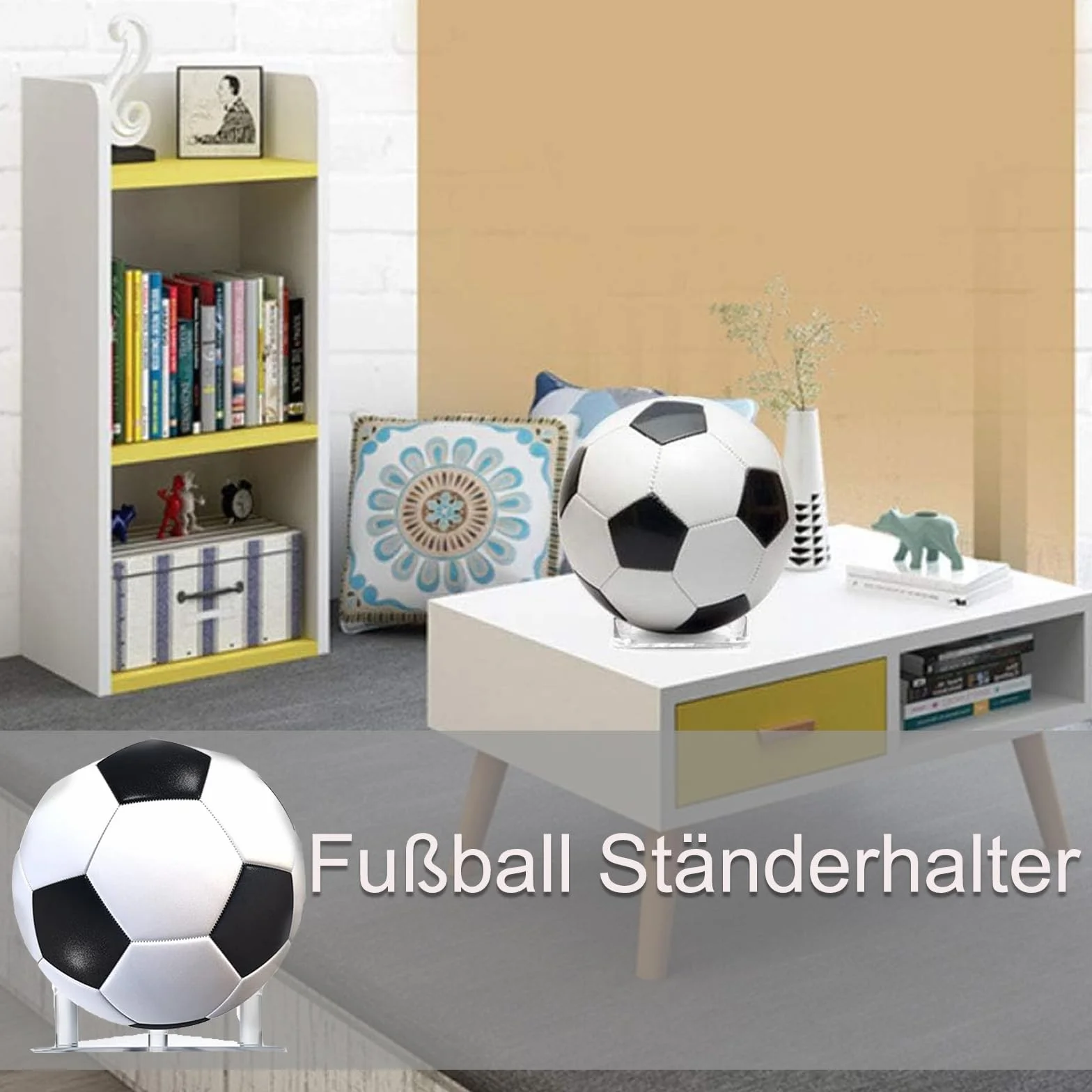 Soporte para balón de acrílico transparente, soporte de exhibición para fútbol y baloncesto