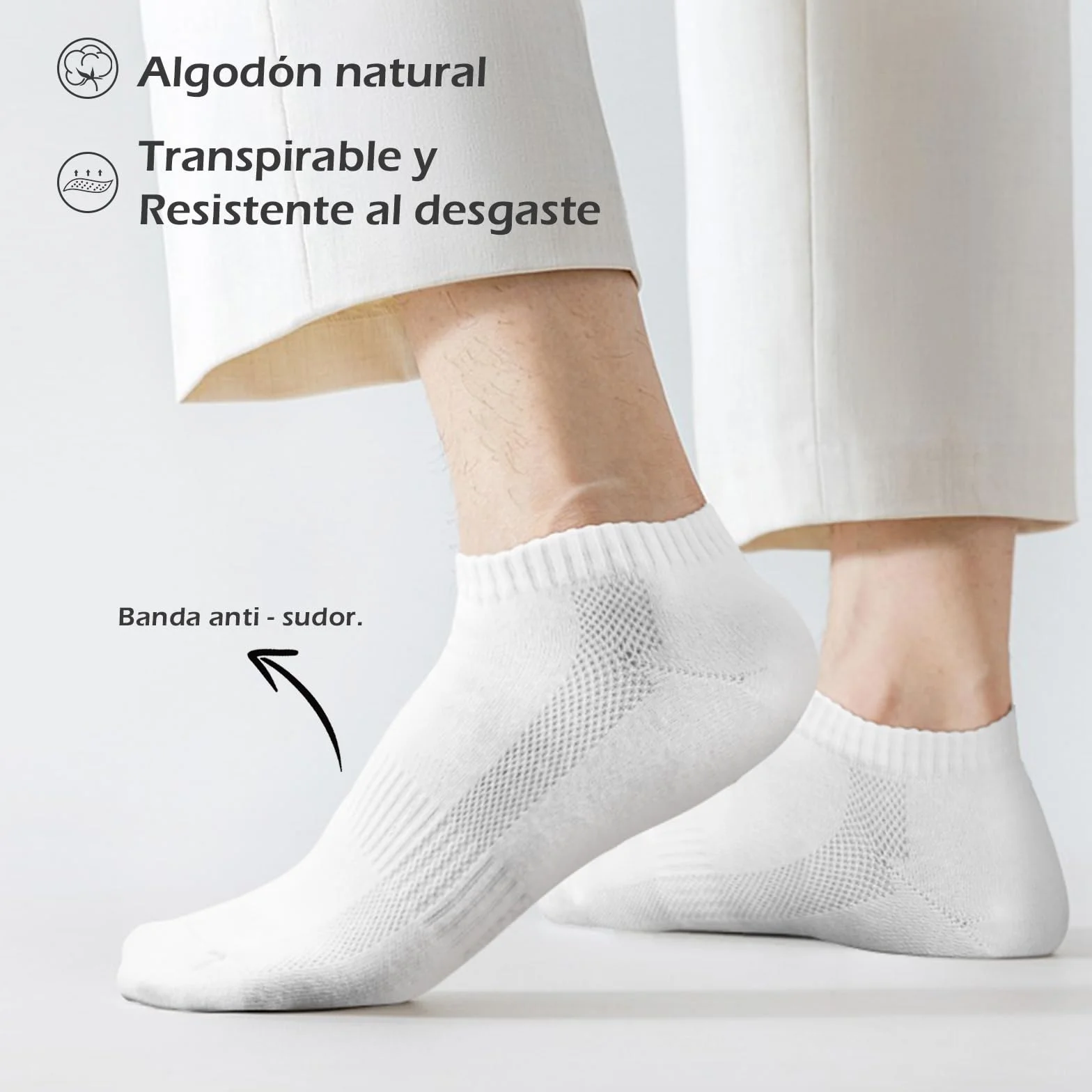 Calcetines Cortos para Hombre y Mujer QINCAO 6/10 Pares Algodón Transpirable Deportivos
