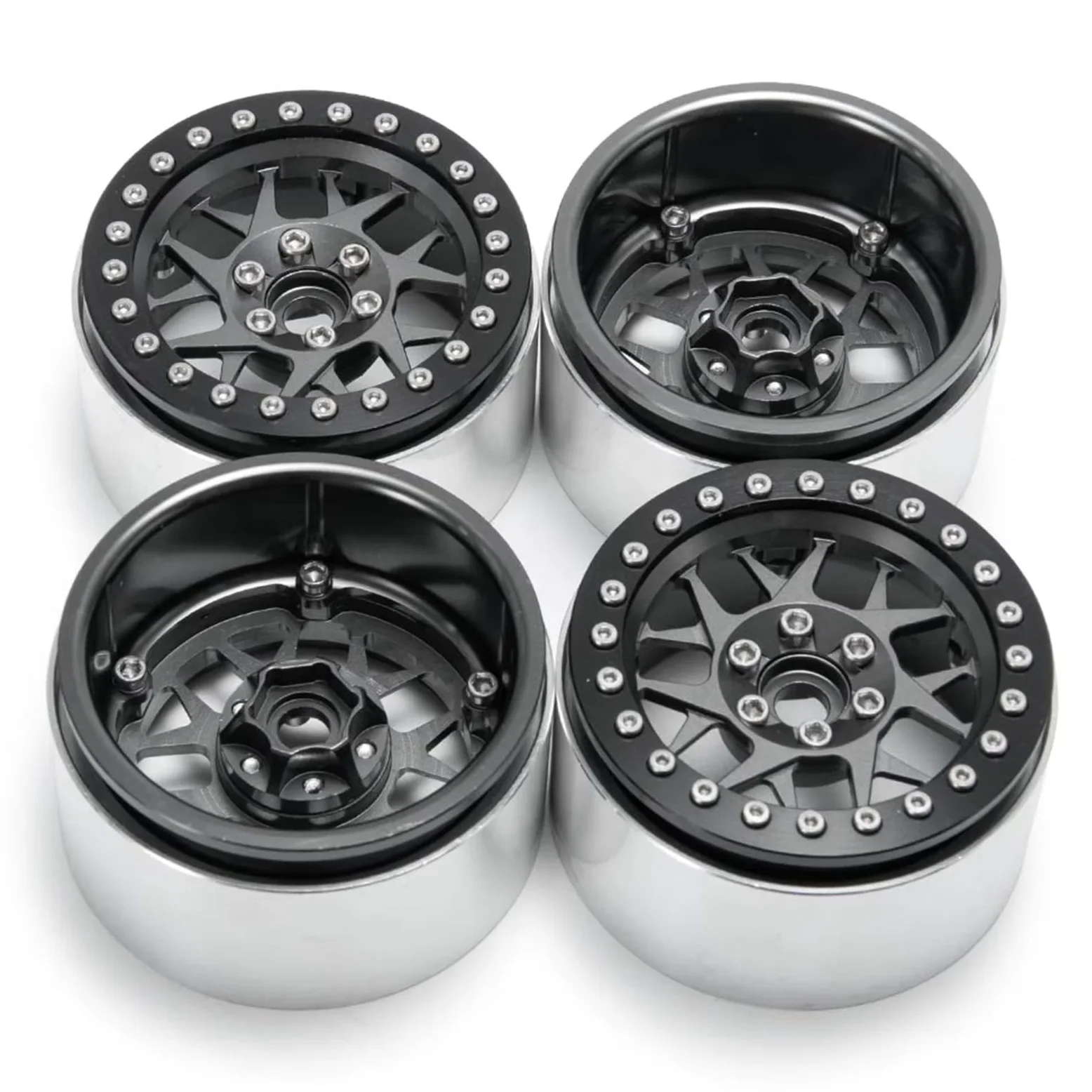 2. Eslingas Barro Alumbre para Axial para SCX10 90046 1/10 Parts Piezas | Pieza coche RC llantas aluminio guardabarros eliminan residuos tracción constante hexagonal 12mm
