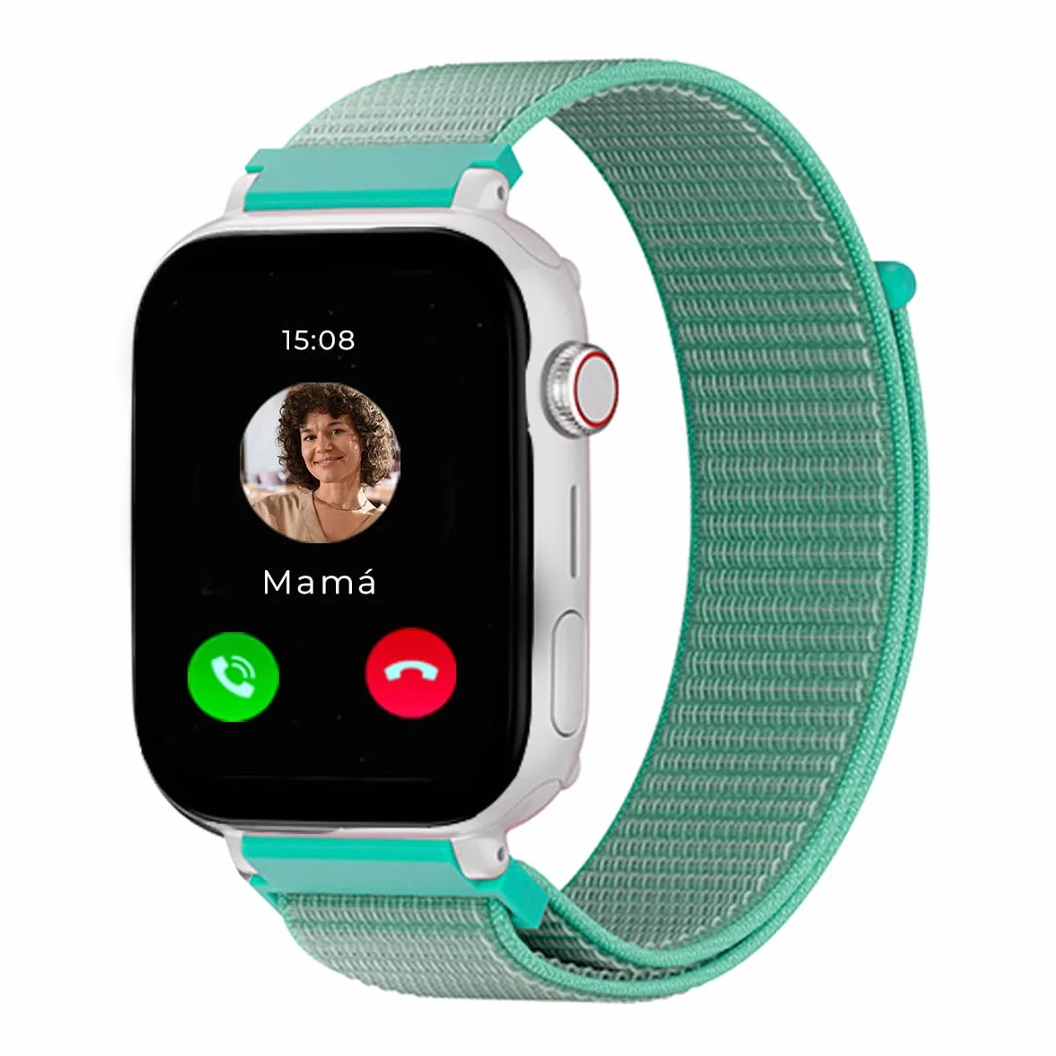SaveFamily SaveWatch Plus 4G Reloj Inteligente Niño GPS Llamada Vídeo Bluetooth SIM Incluida Esfera Blanca Correa Verde