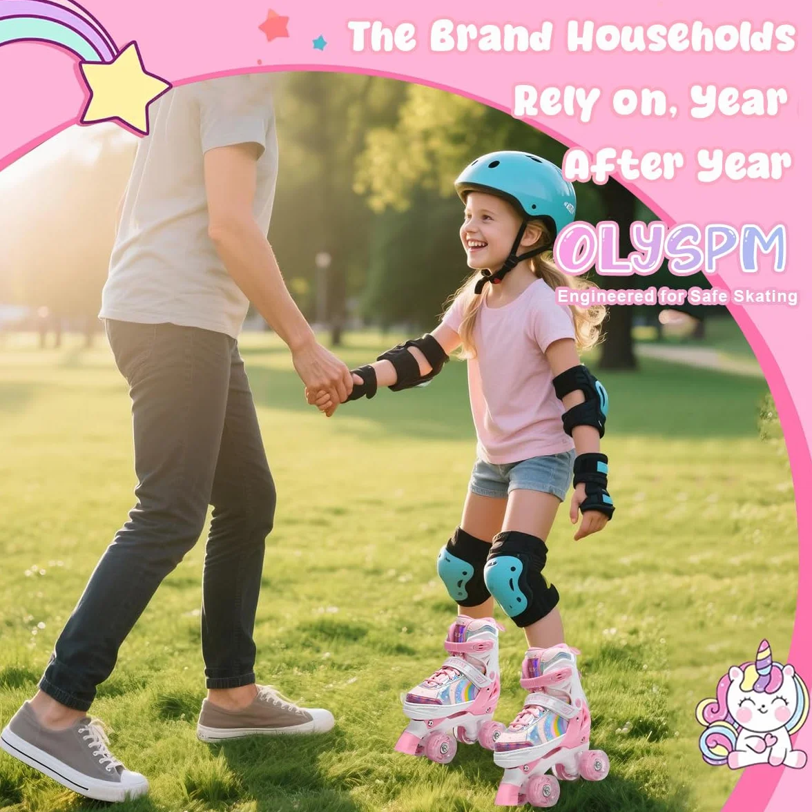Patines 4 Ruedas LED Ajustables para Niña Principiante
