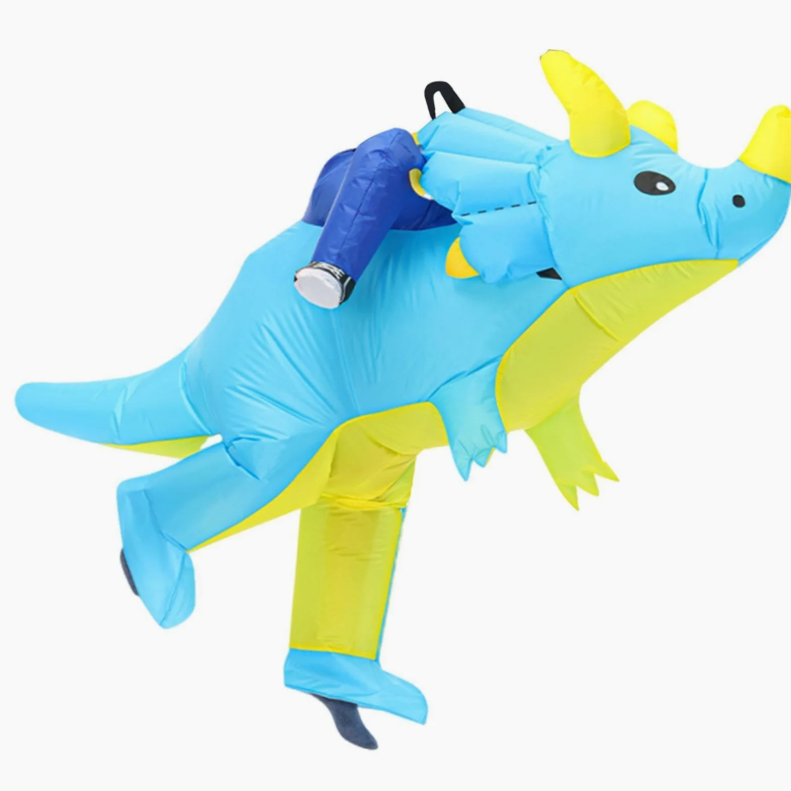Disfraz Inflable de Dinosaurio con Ventilador Y Diseño de Montar Triceratops para Adultos Y Niños en Poliéster Cómodo Adecuado para Fiestas, Tamaño para Niños