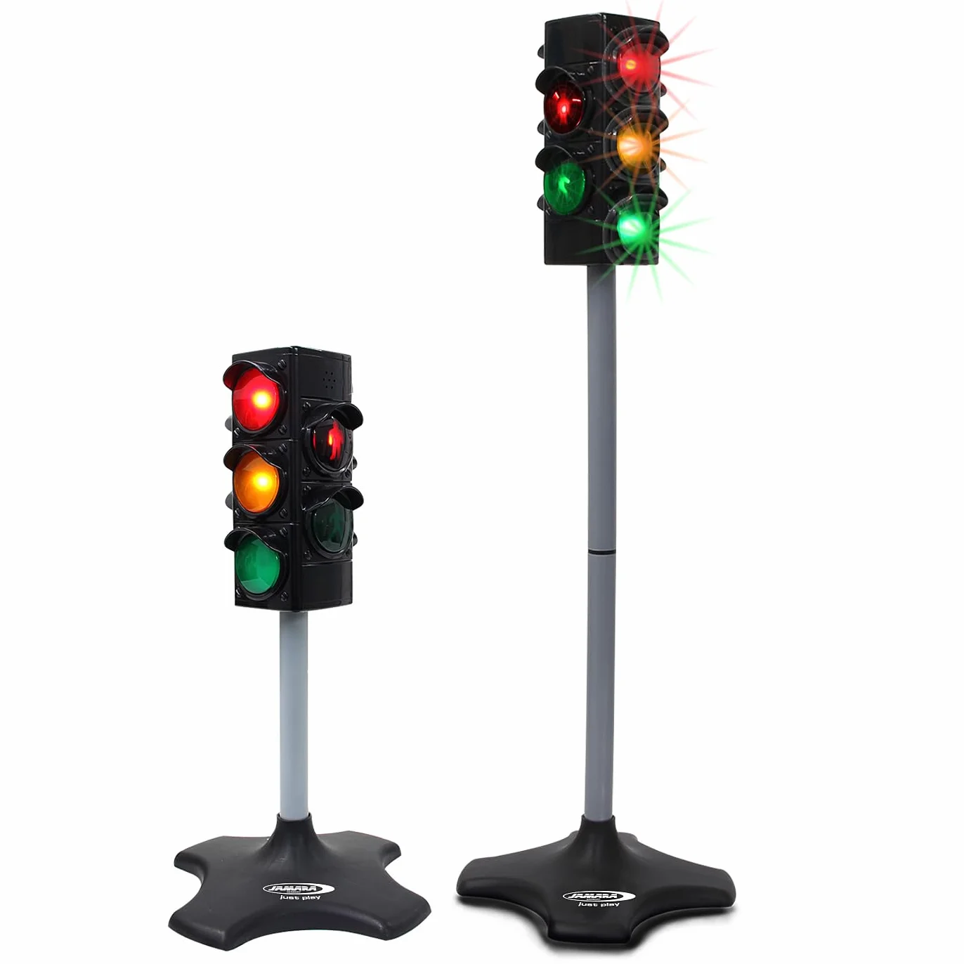 Jamara 460256 - Semáforo Grand - Semáforo con función de iluminación Realista, Fases automáticas o manuales