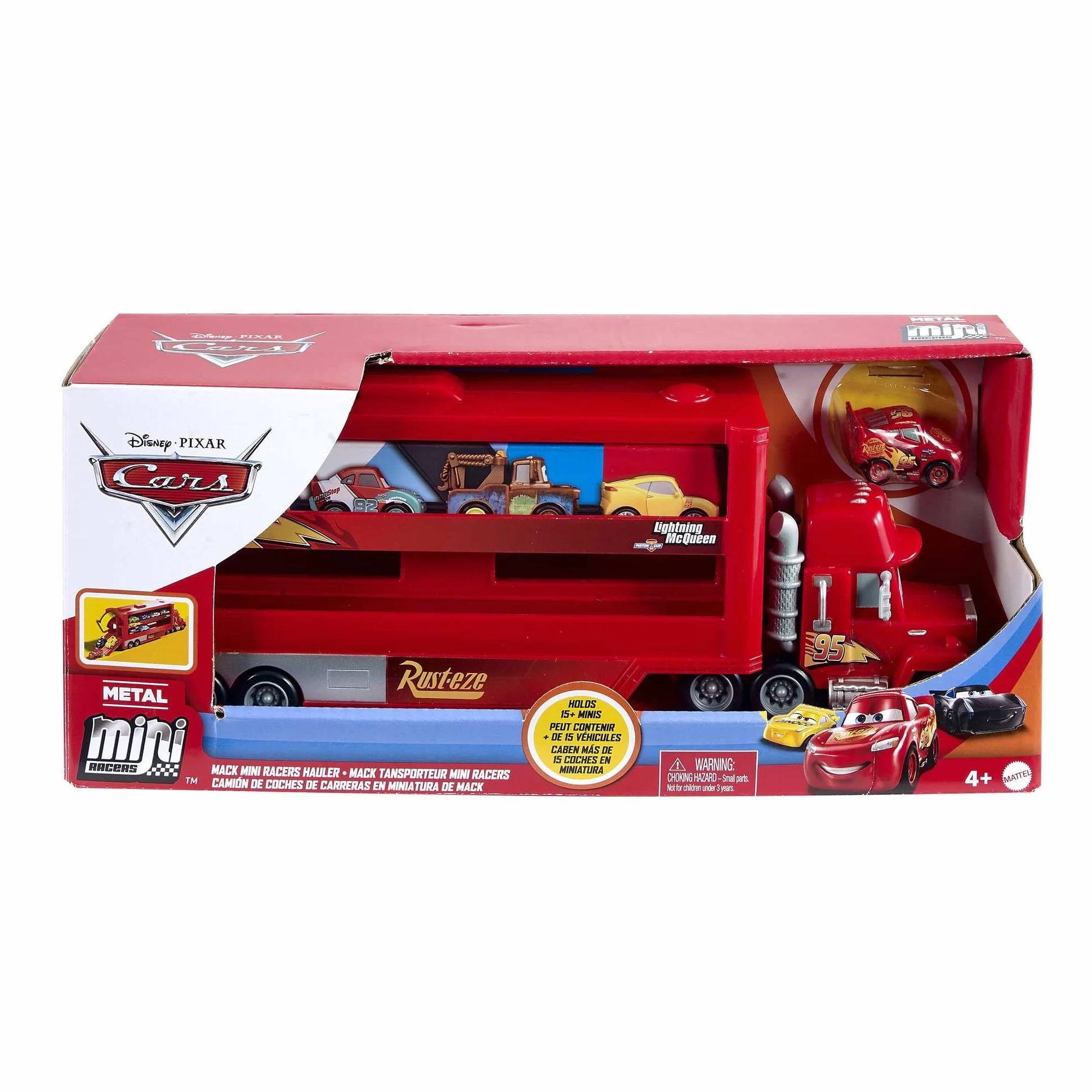 Mattel Disney Cars 3 Mack Supercamión de transporte de coches de juguete GNW34