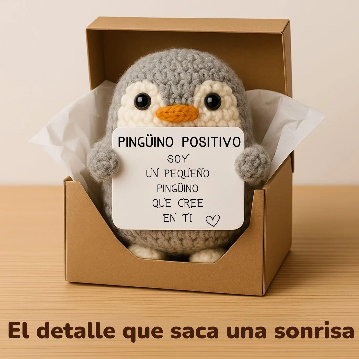 Pingüino Positivo Peluche Divertido Regalo Original Fiesta Infantil Adolescente Cumpleaños Niño Niña
