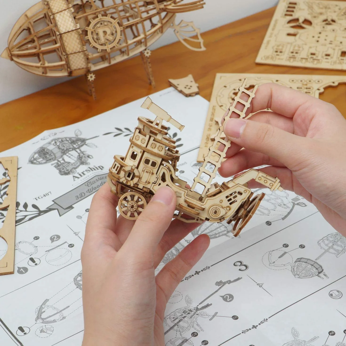 Rolife Puzzle 3D de Madera Kit de Maquetas Madera Kits para Adultos (Airship)