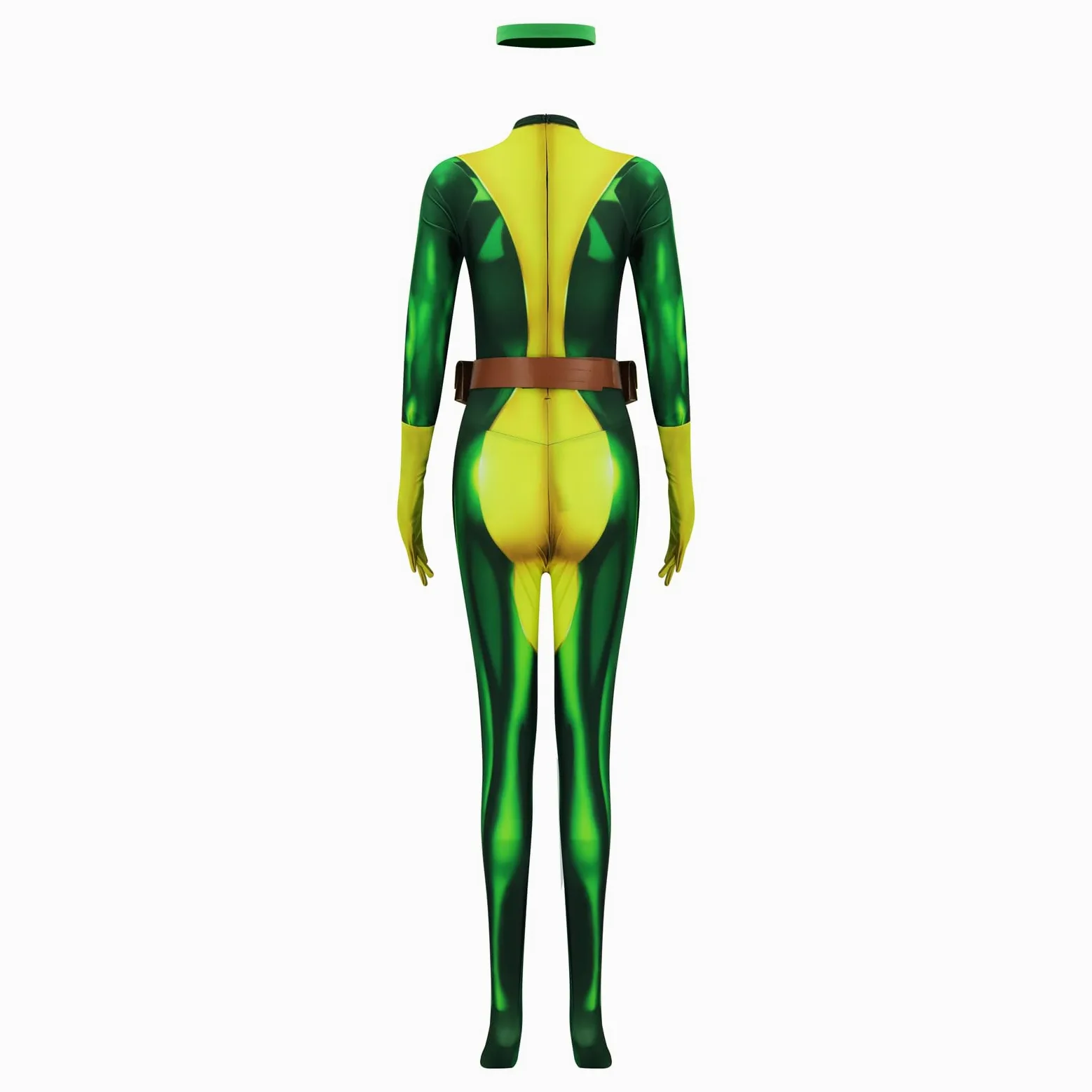 Rogue - Disfraz de superhéroe Rogue verde para mujer, overol de pícaro Zentai para adultos, trajes de Halloween