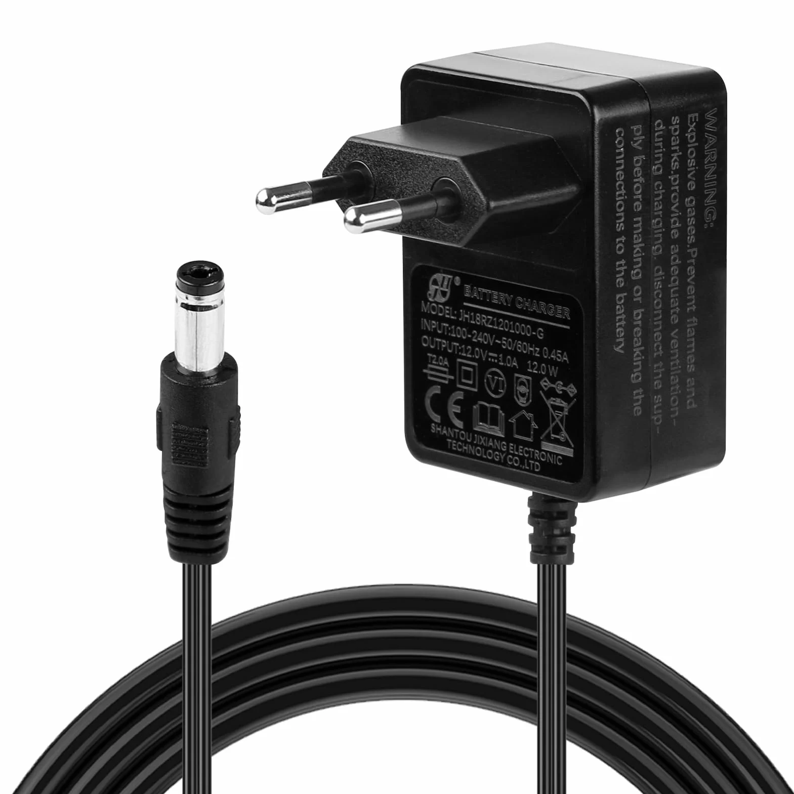 12V 1A Cargador para Coches Eléctricos Niños, Adaptador de Corriente con Enchufe EU para Moto, SUV, ATV, Quad, Tractor y Otros Vehículos Eléctricos Infantiles de 12V 1000mA