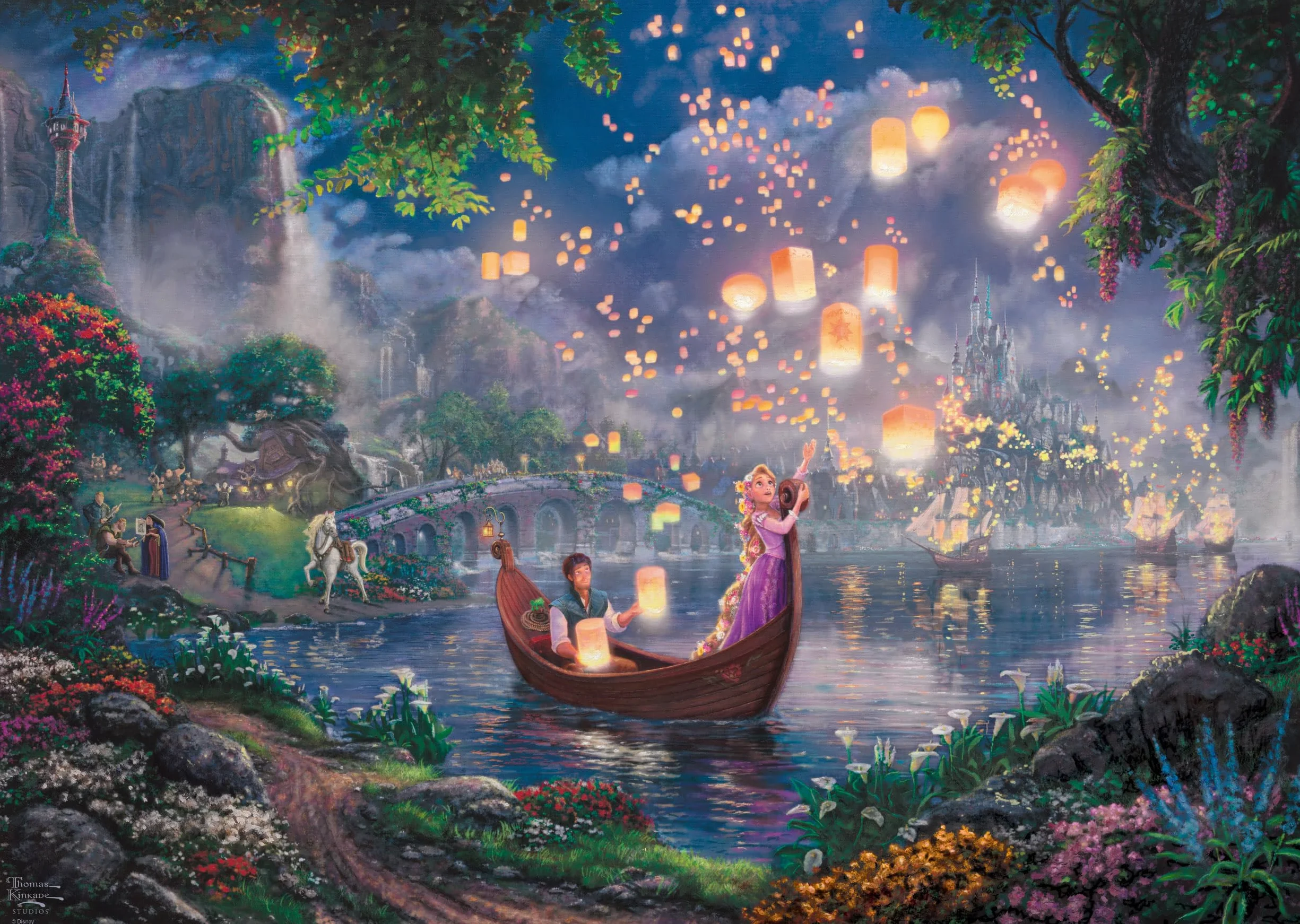 Schmidt Spiele 59480 Disney Rapunzel Thomas Kinkade Repelsteeltje Jigsaw Puzzle, Multi-Colour, 1000 stukjes