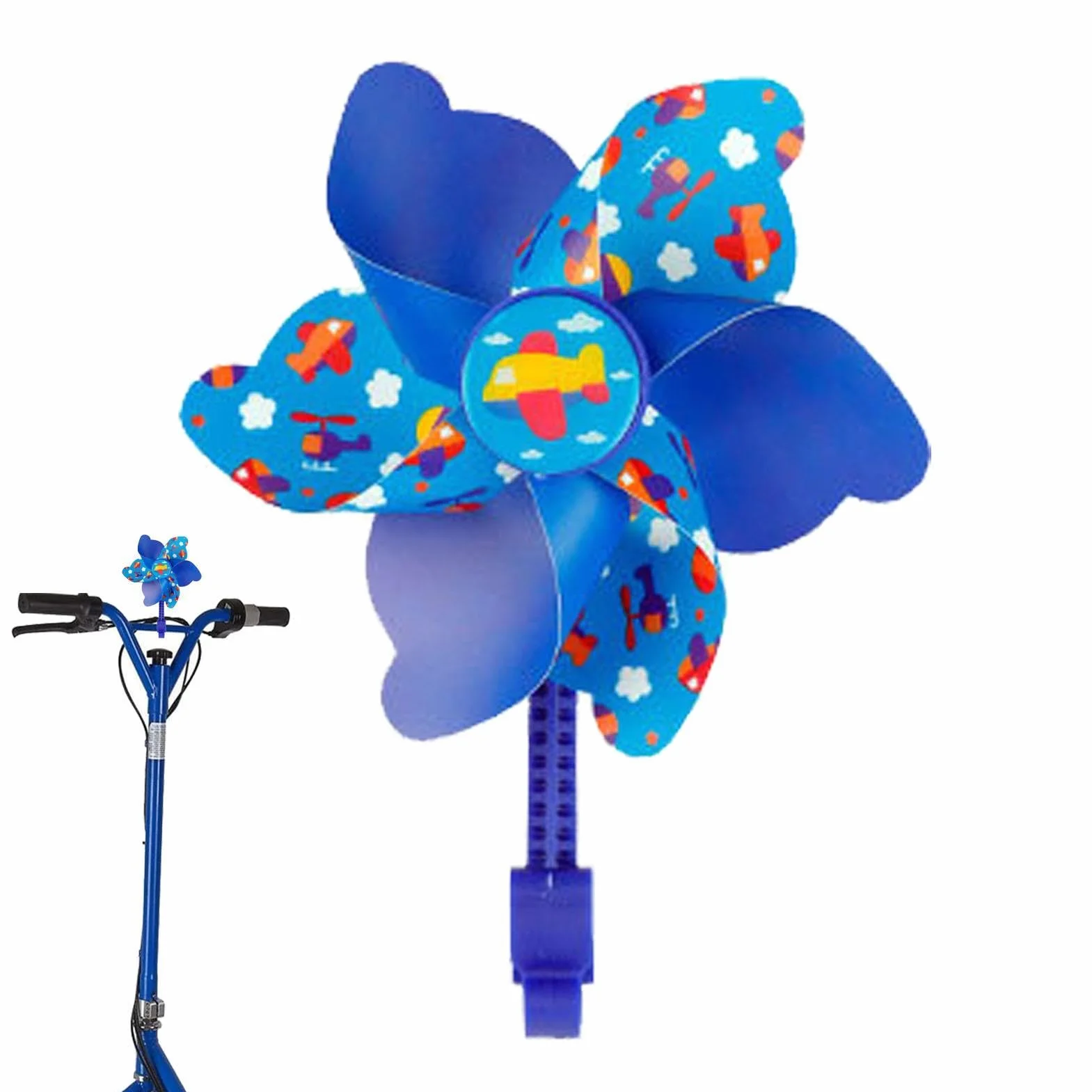 Molinillo de viento para bicicleta infantil, molino de viento, manillar de bicicleta para niños, rueda de pinwheel, resistente a los rayos UV y a la intemperie, decoración de molinos de viento de